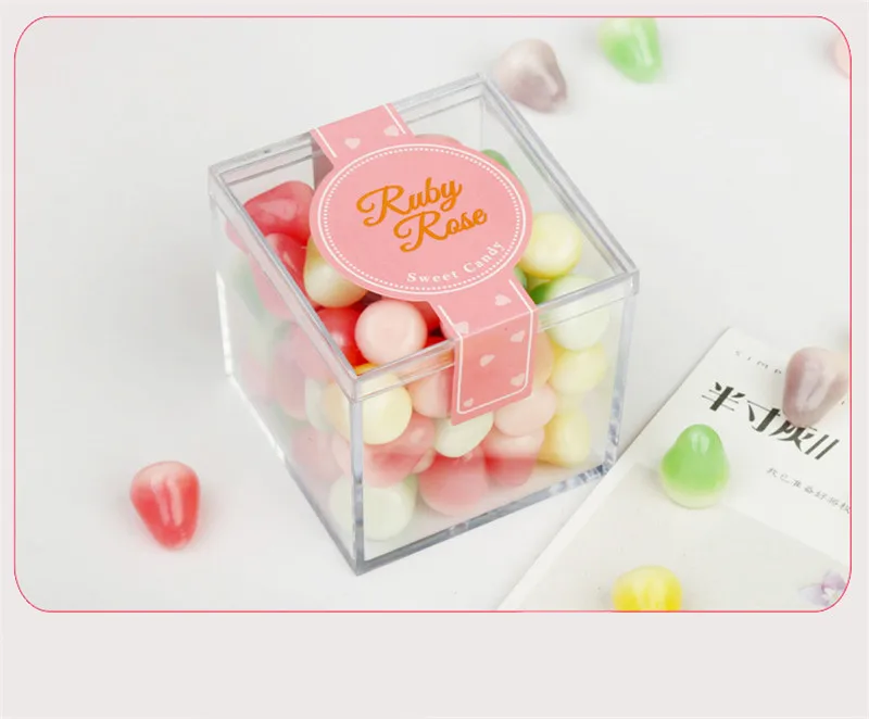 12-teilige transparente Acrylboxen mit Deckel, Kunststoff-Organizer, Geschenkverpackung, Lebensmittel-Süßigkeiten-Aufbewahrungsbehälter für die Präsentation zu Hause – Detail 3