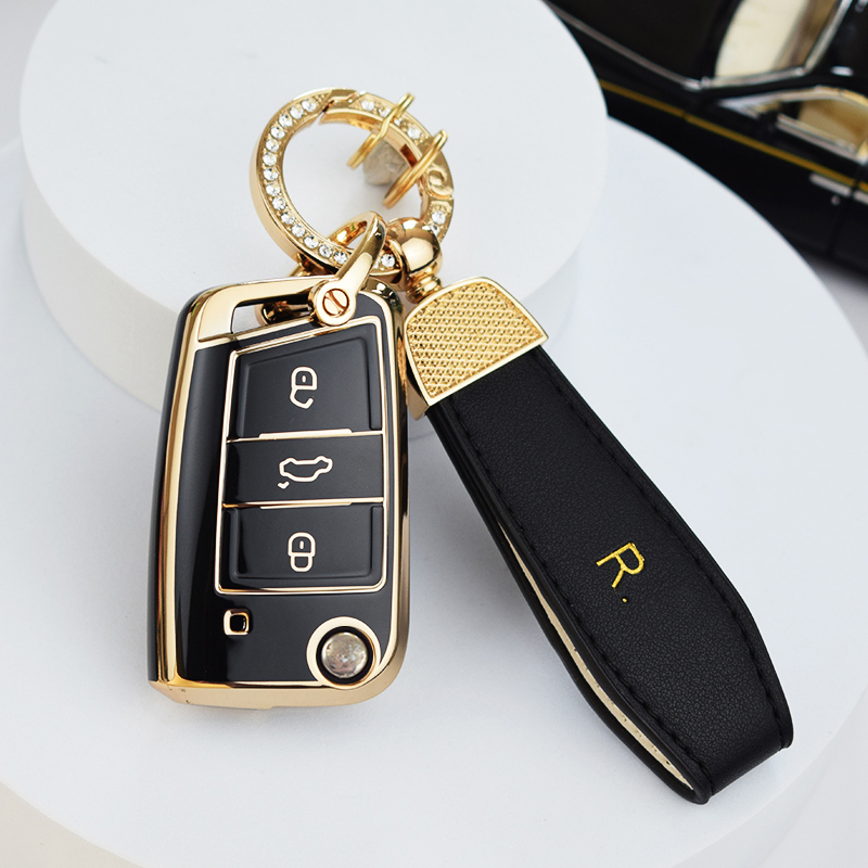 TPU Auto Schlüssel Fall Volle Abdeckung Fob Für VW Volkswagen Golf 7 MK7 Tiguan MK2 Für Skoda Octavia Für SITZ ateca Leon FR 2 Ibiza – Detail 2