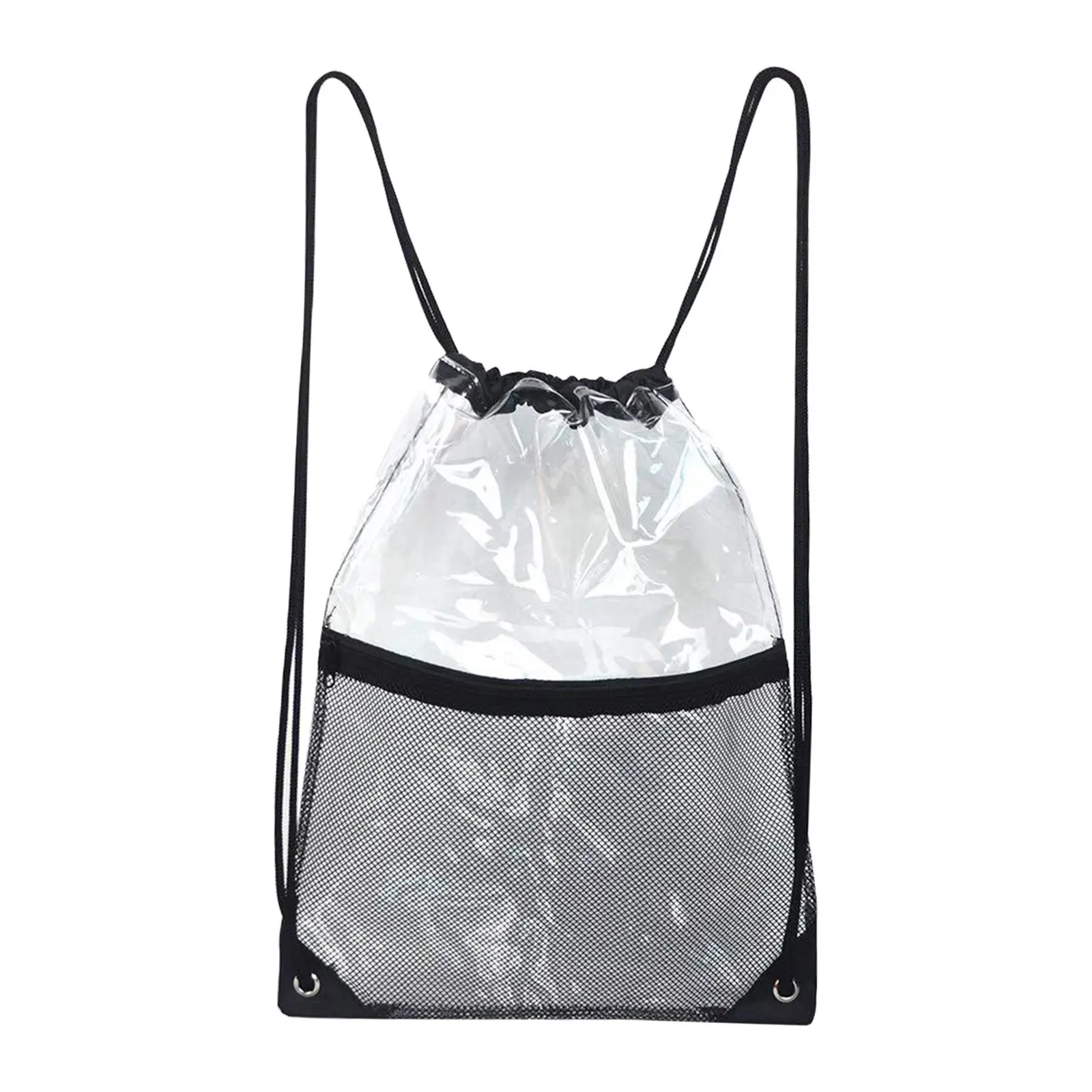 Clear Drawstring Backbag Waterproof Lightweight Portable Clear Bag Gym Sports Sackpacks for Yoga Sports Travel Gym Men Women