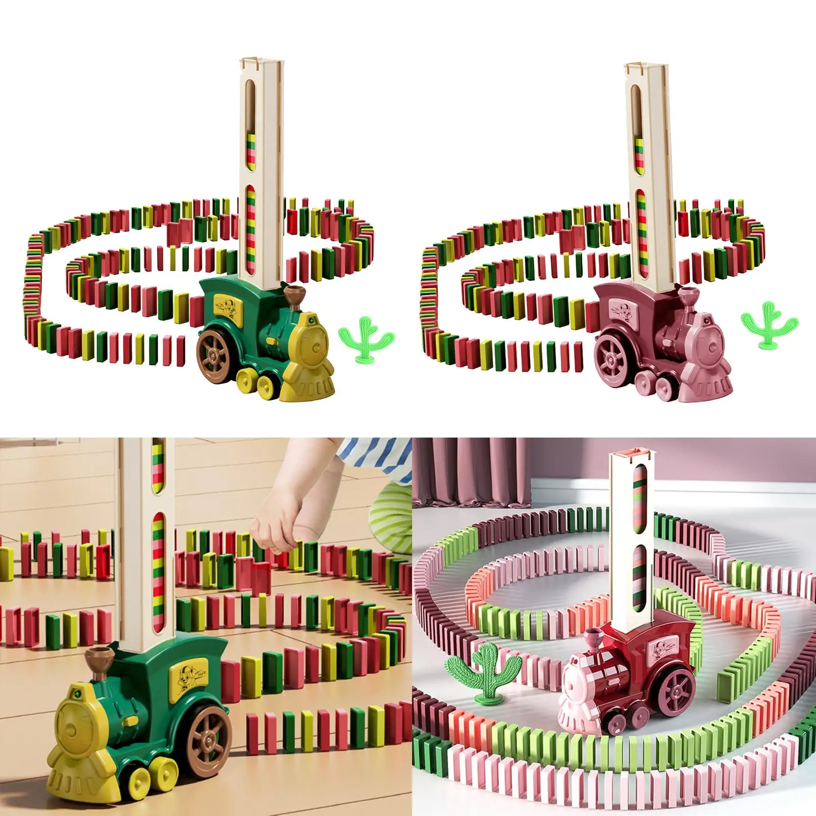 Funny Electric Train Toys Automatic Rally Train Toys Building and Stacking Toy with Sound Laying Toy Train Set for Gift Kids