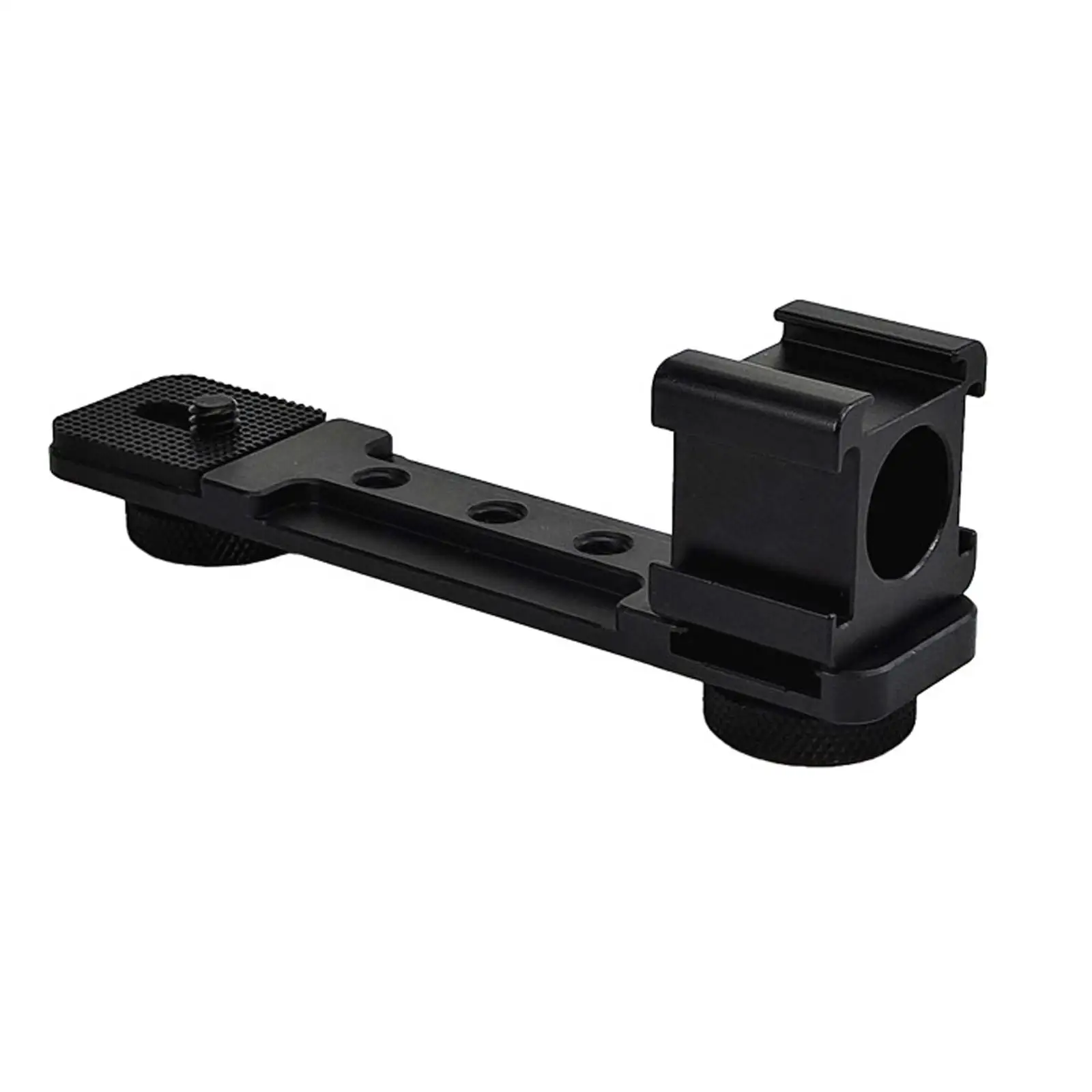 3 Sided Cold Shoe Mount Gimbal Stabilizer Video Light Microphone Mount 1/4`` Screw Solid Built Triple Cold Shoe Mount Bracket