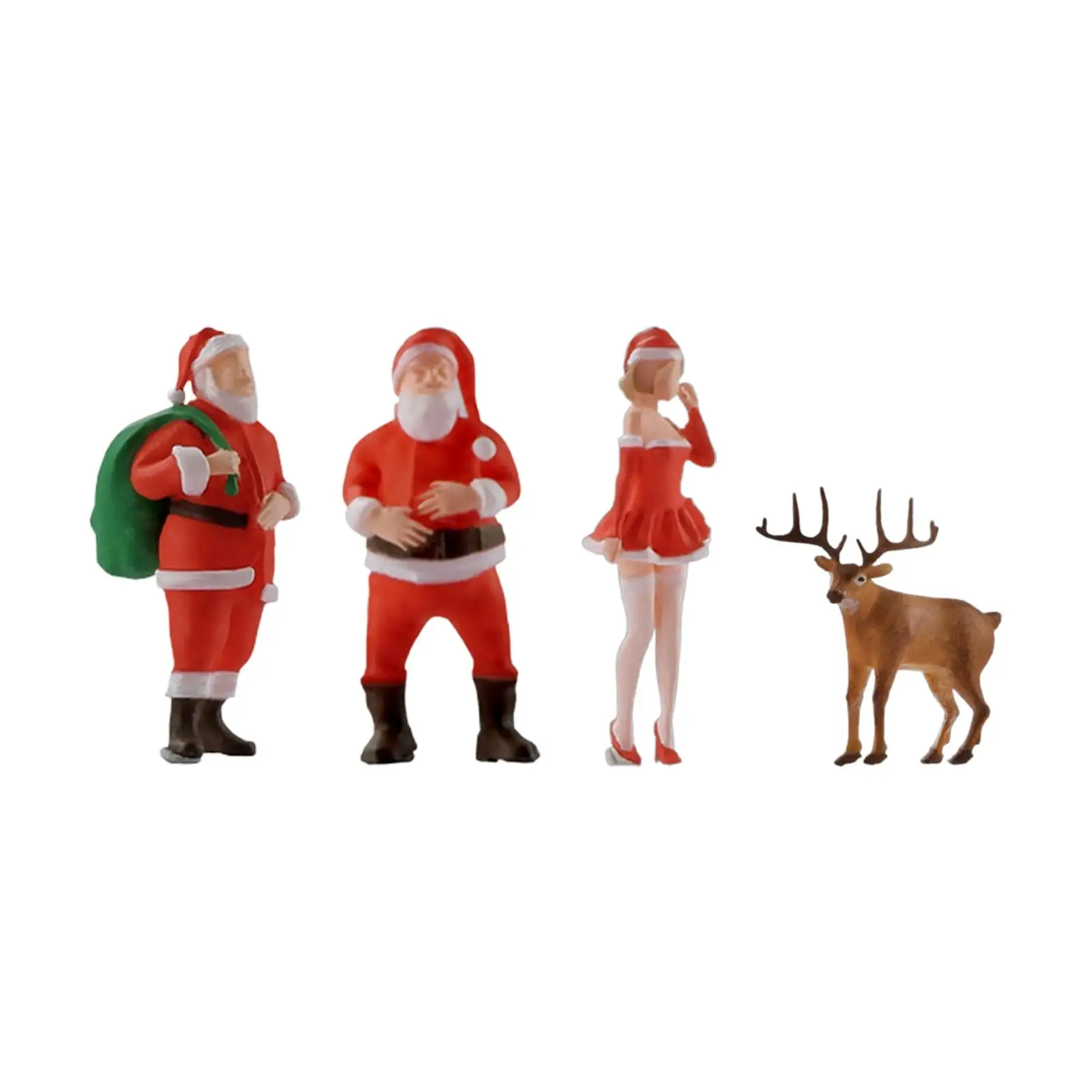 Resin People Figures Person Characters Painted Realistic Xmas Mini Figurines