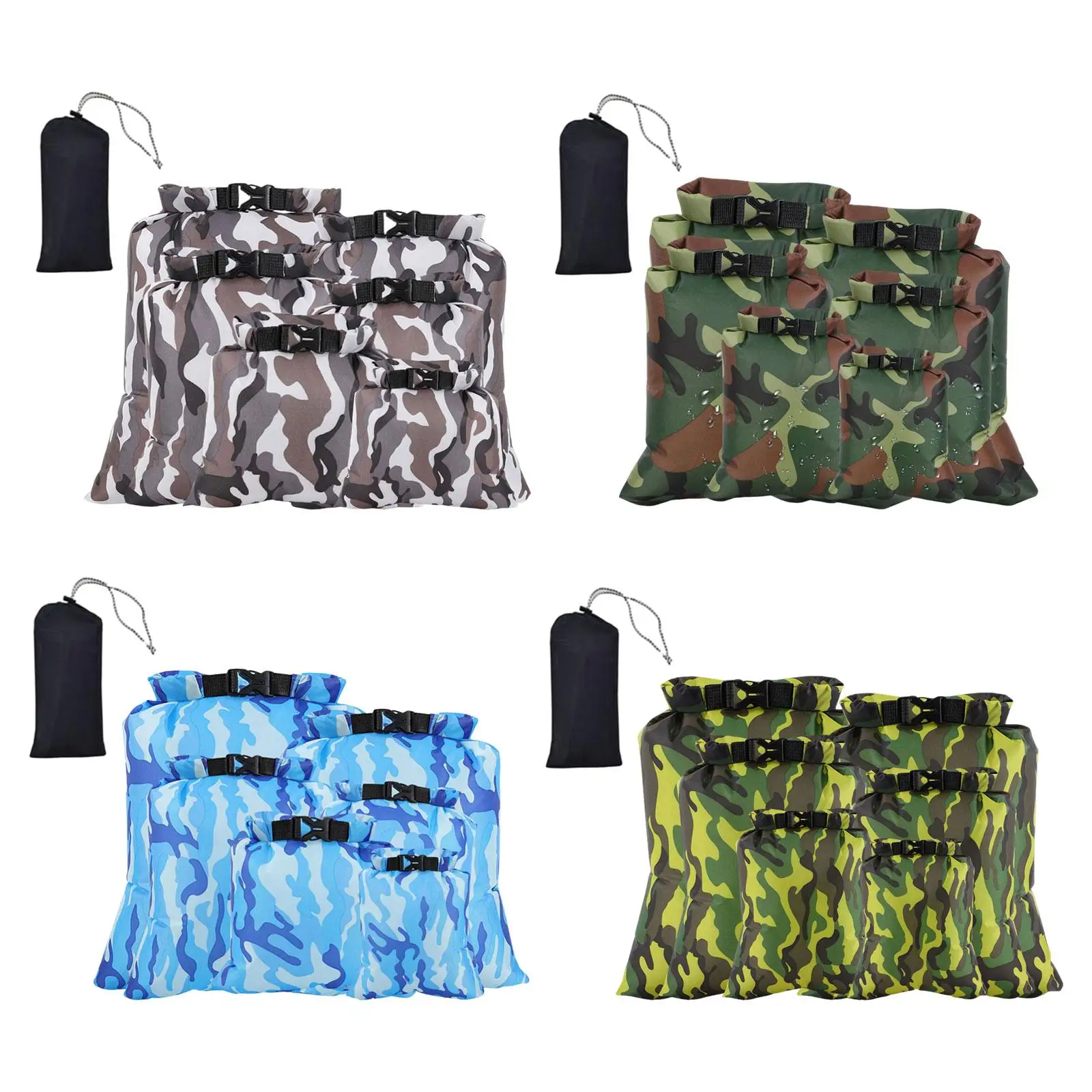6x Waterproof Dry Bag Keeps Gear Dry Roll Top Waterproof Lightweight Storage Pack Dry Sack for Rafting Sailing Kayaking Gym