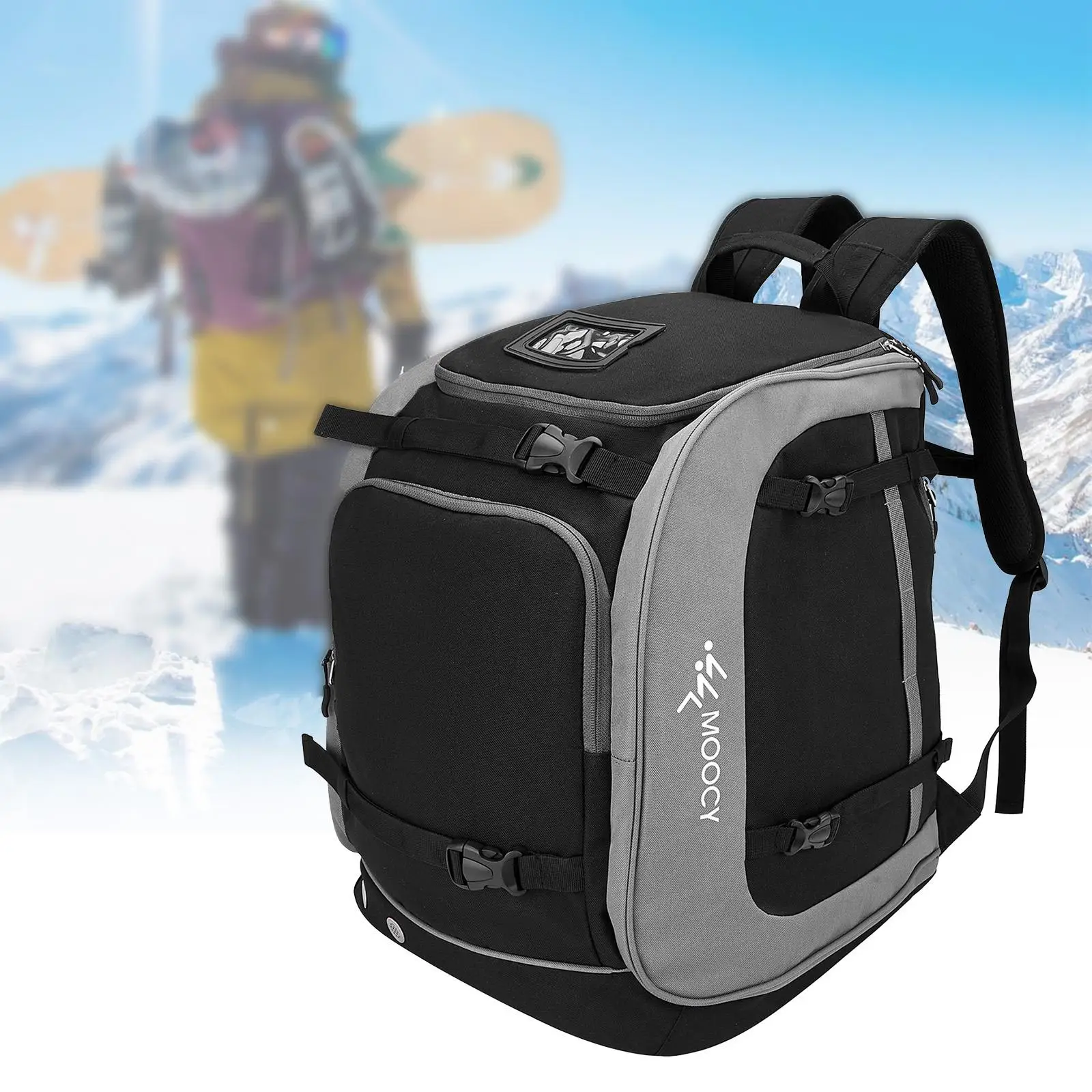 Waterproof 65L Ski Backpack Large Capacity Carrying Bag Oxford Cloth Boot Bag for Jacket Outdoor Travel Gloves Goggles