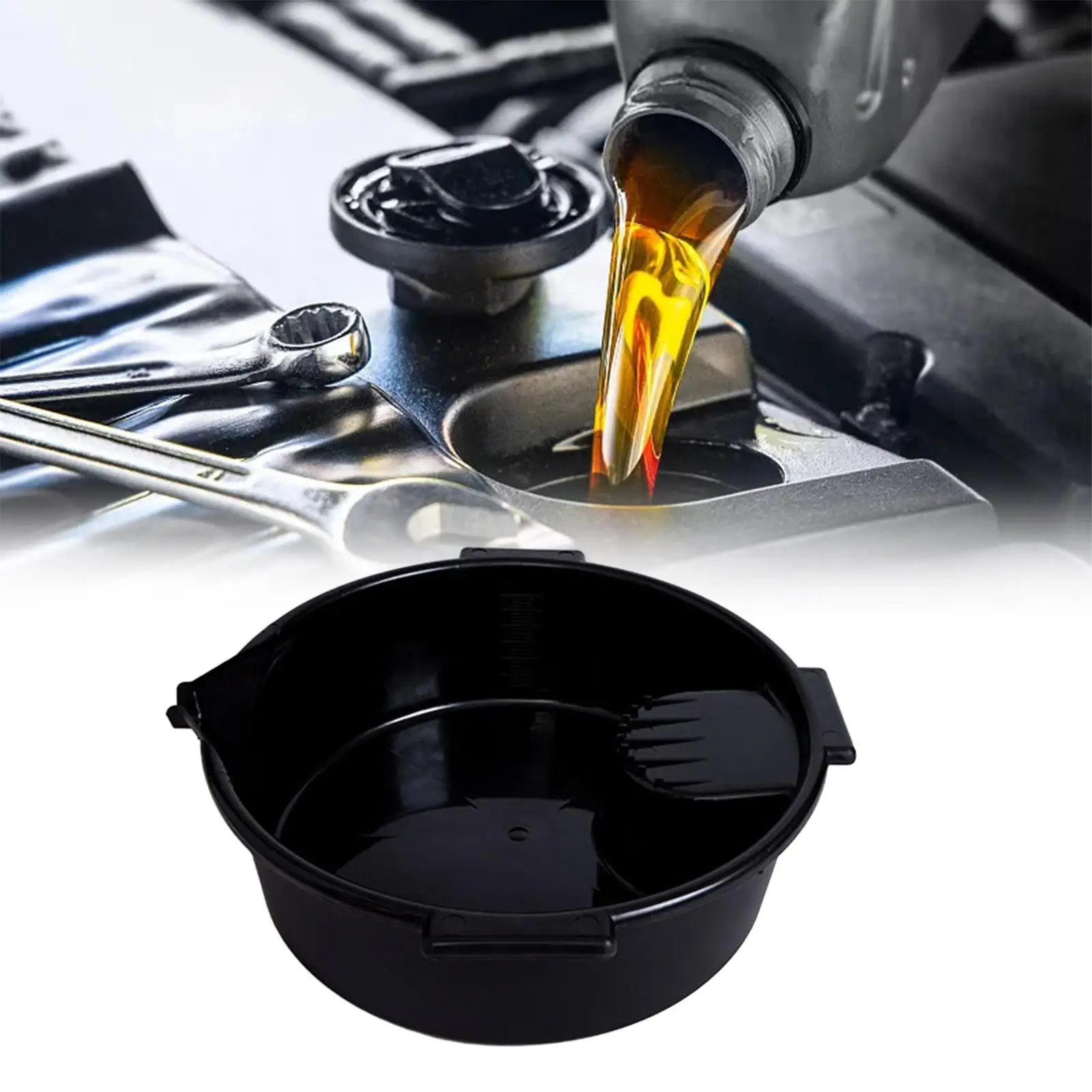 Oil Drain Container Garage Tool Portable All Purpose Oil Change Pan Motor Oil