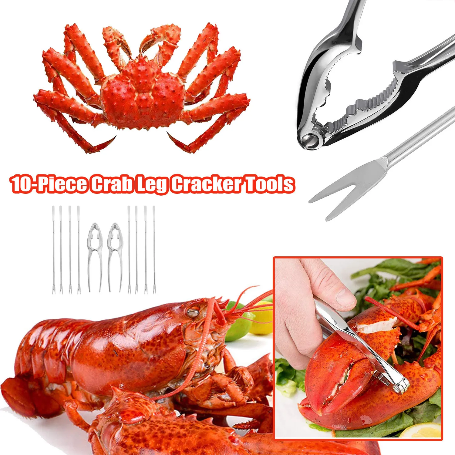 Forks Seafood Tools - Crackers Steel Leg Crab Stainless Cracker Cracker Nut and Kitchen，Dining & Bar