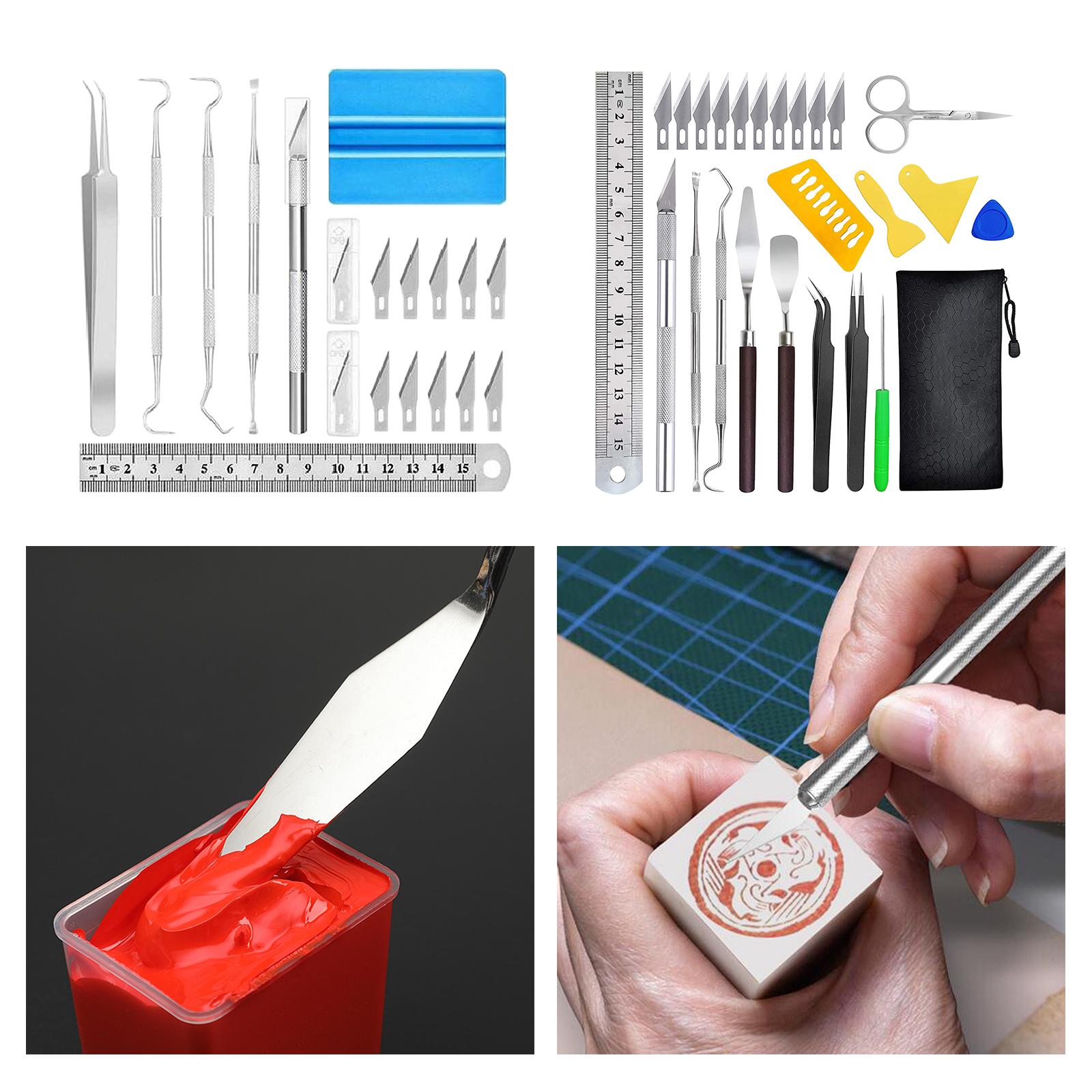 Set of 17/25 Precision Craft Vinyl Weeding Tools Set,Basic Vinyl Tool Kit for Silhouettes,Cameos, Lettering Arts Crafts Project