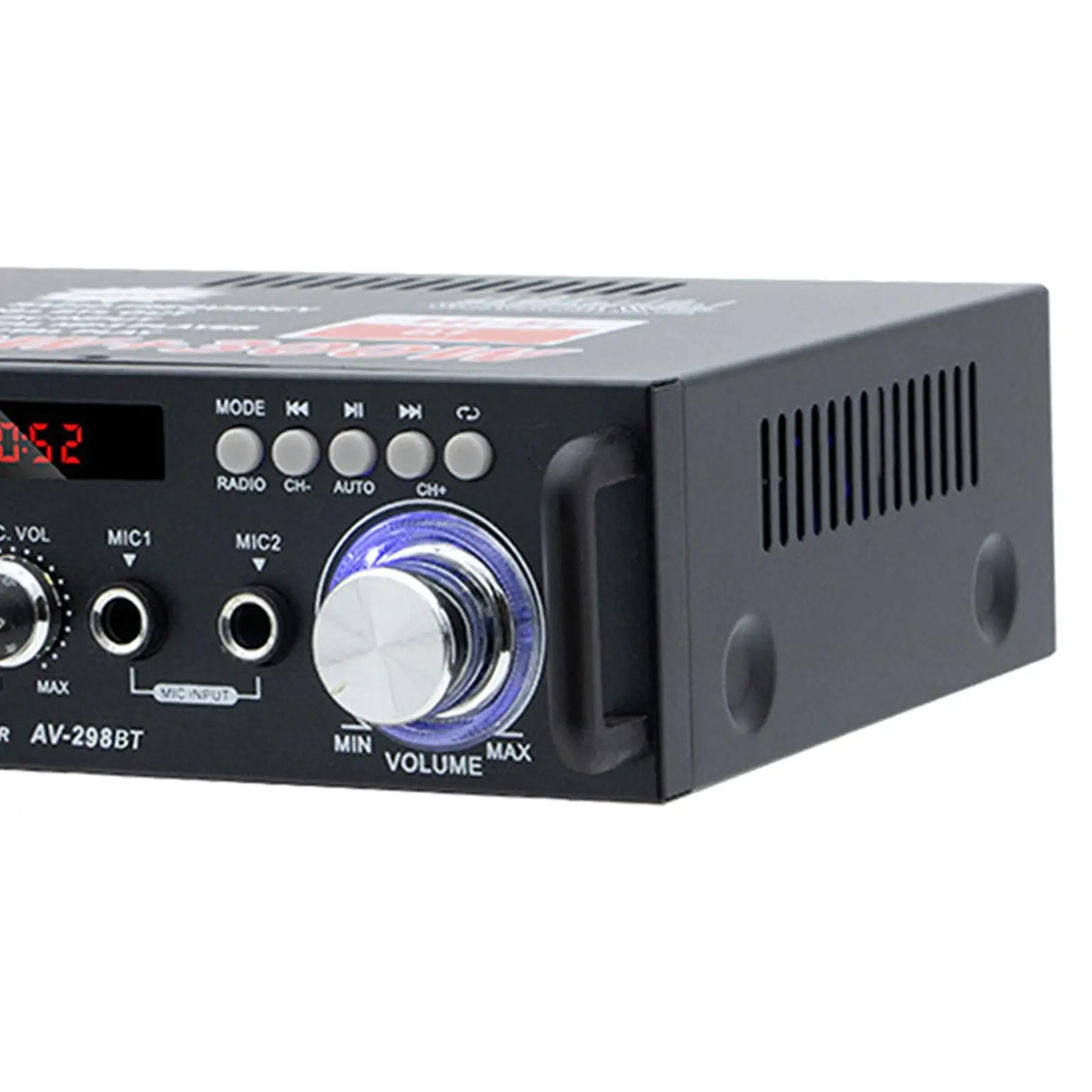 Stereo Power Amplifier Euadapter Plug Volume Control Integrated Amplifier 120W Channel for Speakers TV Computers Home Use Studio