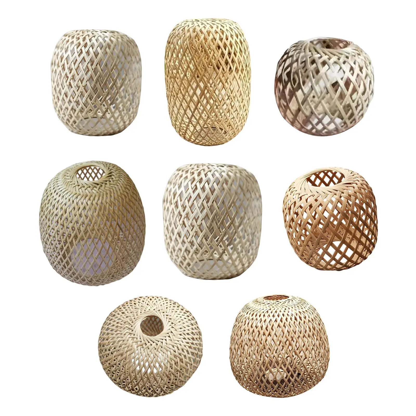 Pendant Lamp Shade Handmade Weave Bamboo Woven Lampshade for Kitchen Island