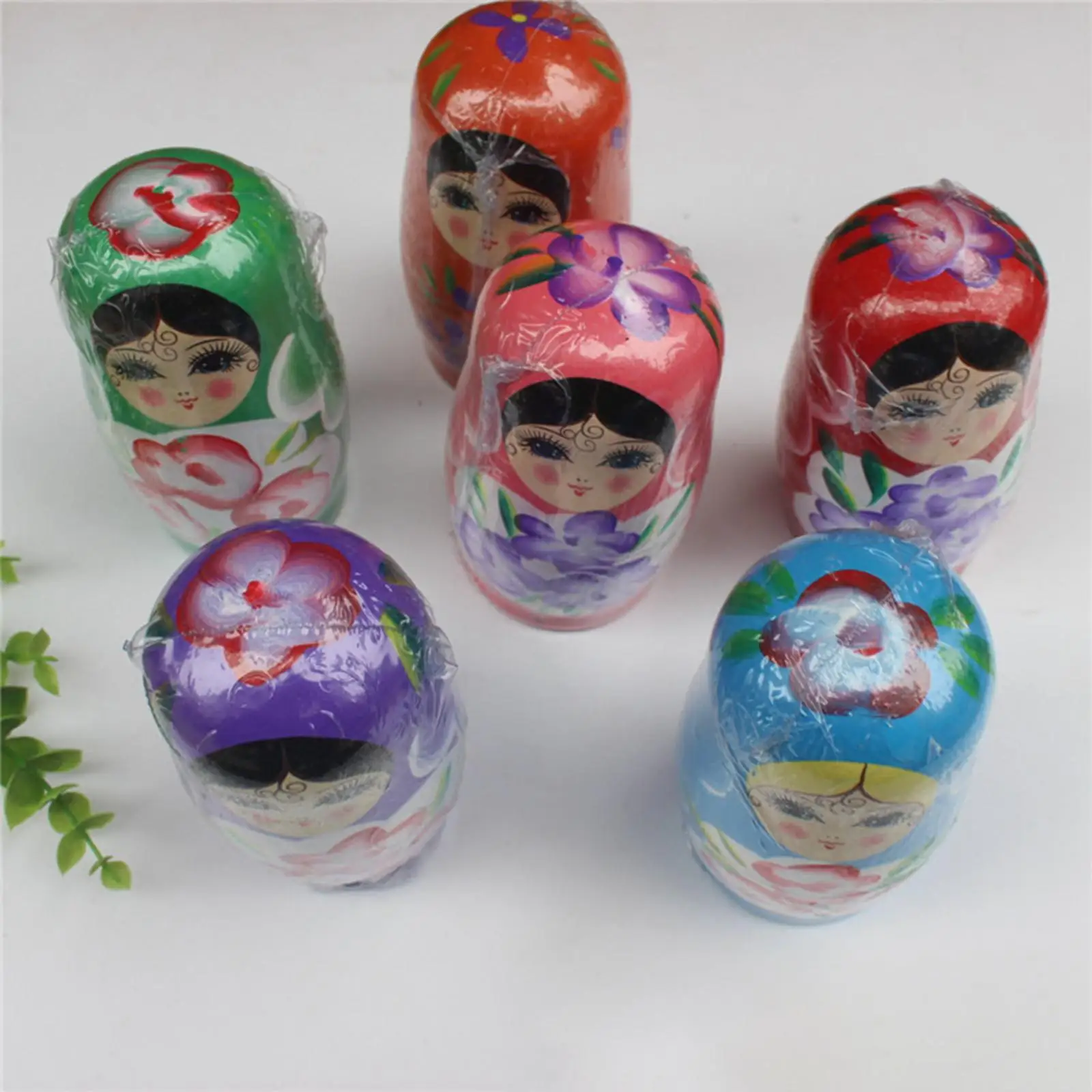 5x Handmade Russian Nesting Doll Stacking Figures Collectible Crafts Wooden Matryoshka Dolls for Room Office home Ornament