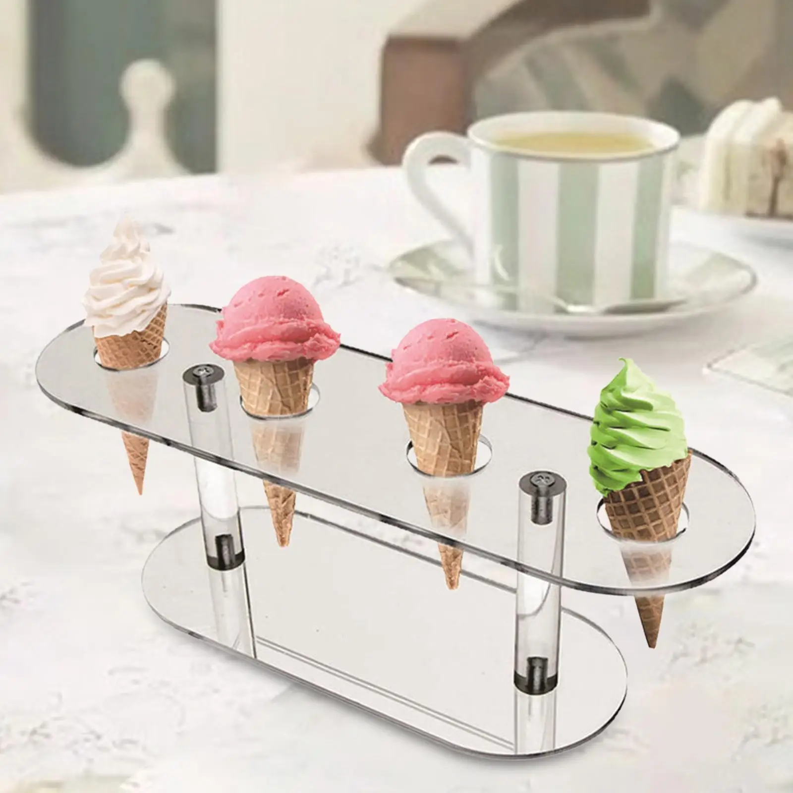 Ice Cream Cone Holder Baking Rack sushi roll Rack with Base Acrylic for Wedding Party Christmas bridal Shower