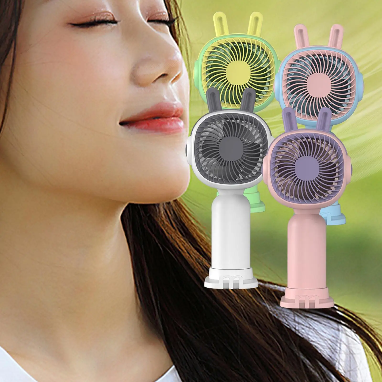 Personal Fan with Phone Stand Be Used as A Mobile Phone Holder Cute Mini Portable Fan for Dormitory Kitchen Summer Sports Hiking