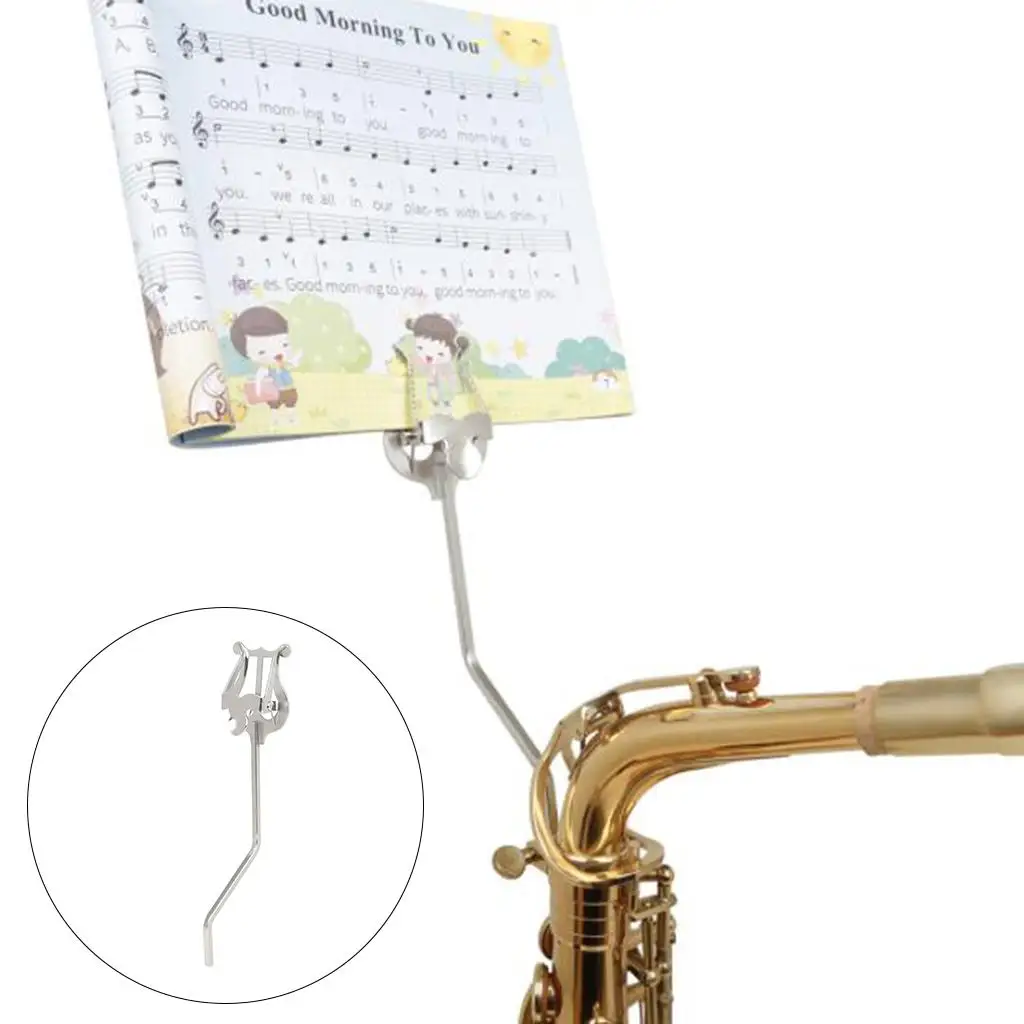 Easy Install D DOLITY Tenor Saxophone Clamp-on Lyre Sheet Music Clip Stand Instrument Holder for Musical Instrument Accessories 