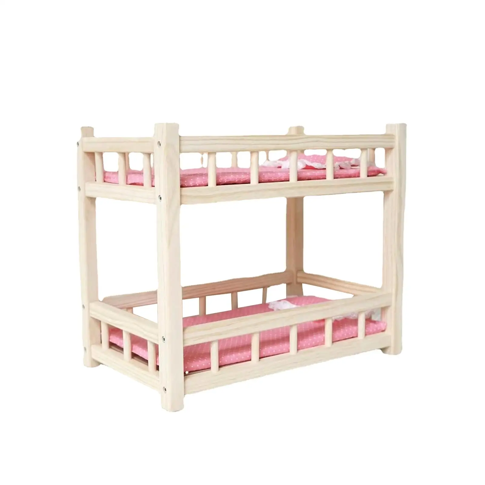 Simulation Bed with Stairs Play House Miniature Furniture for 1/6 30cm Baby Doll Wooden Furniture Accessory