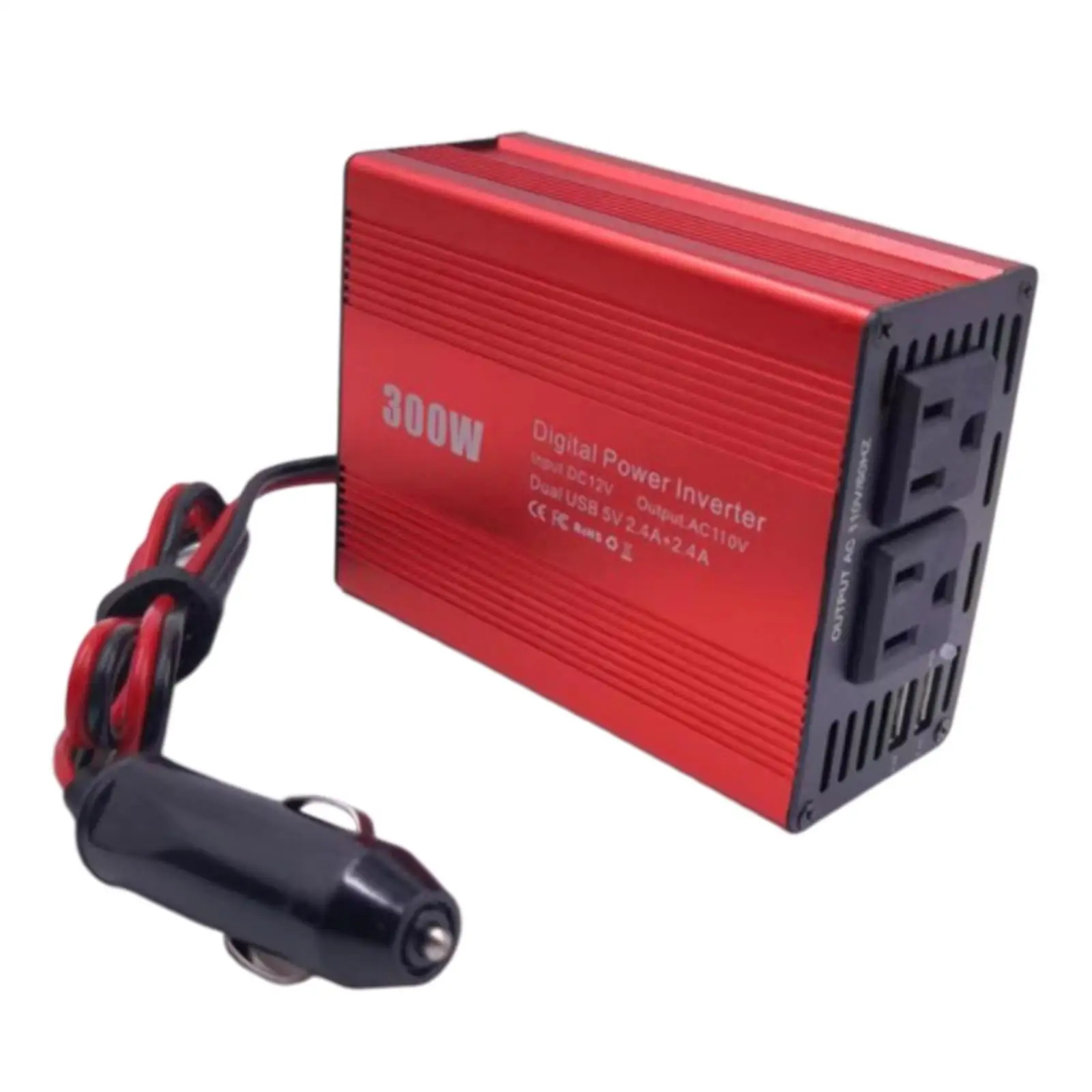 DC 12V to AC  Car Adapter Power Inverter with Dual USB Charging Port