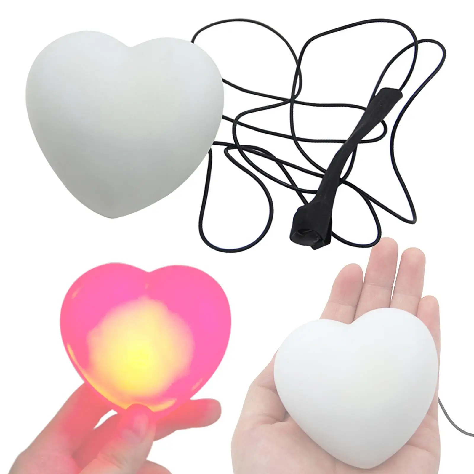 Light On Chest Comedy Accessories Tricks Props 3D Night Decor Chest Heart Shaped for Valentine Party Anniversary