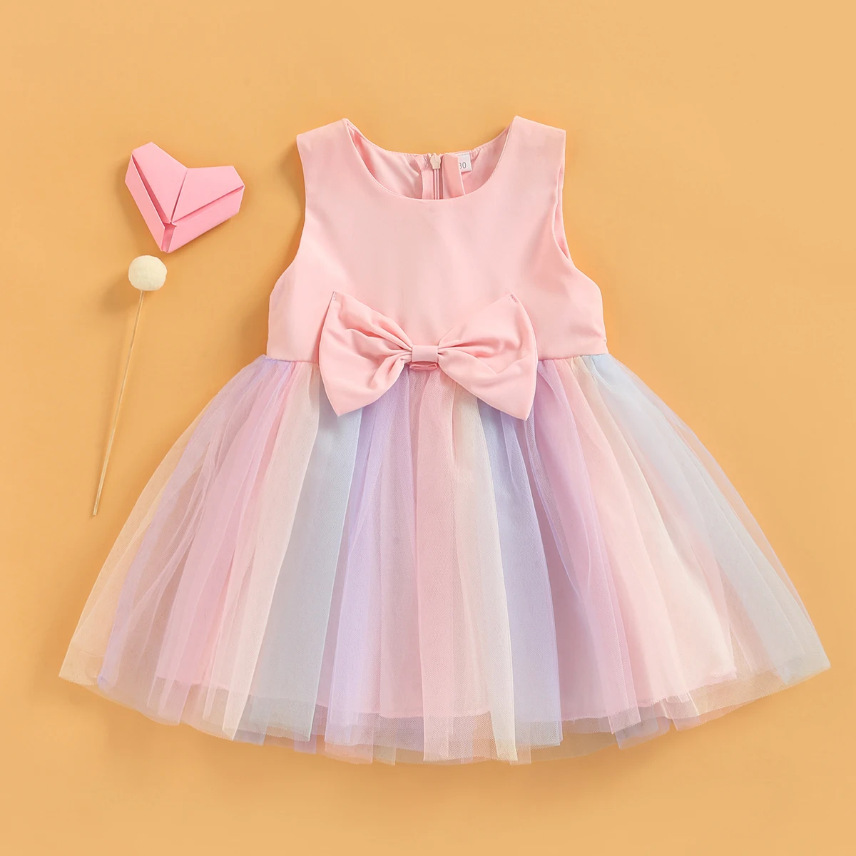 ma&baby 1-5Y Toddler Kid Baby Girl Tutu Dress Summer Bow Tulle Rainbow Party Birthday Wedding Dresses For Girls cocktail dresses
