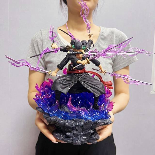 ワンピースアニメフィギュア,38cm,ナイク9バンド,ウォールカントリー,ミラーアロ,ゾロ,PVCコレクタブルモデル,ギフト玩具