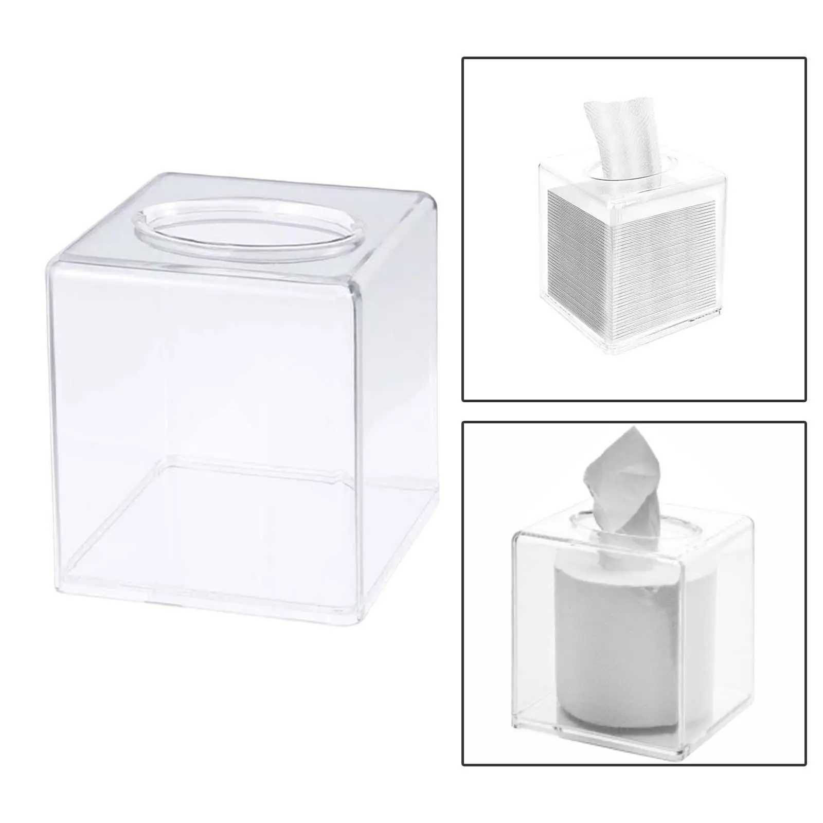 Square Acrylic Tissue Box Centerpieces Clear Durable Paper Napkin Holder Case for tabletop coffees Dining Room Hotel Decoration