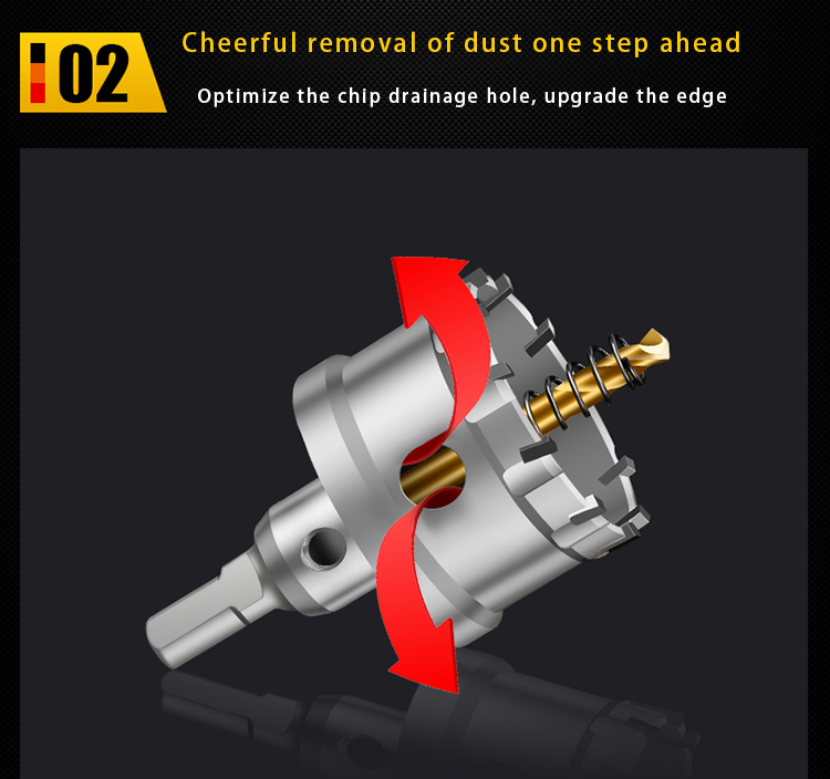 1pc Hole Saw Drill Bit Alloy Carbide Cobalt Steel Cutter Stainless Steel Wood Cutting Iron Metal Core Drill Bit Metal drill bit