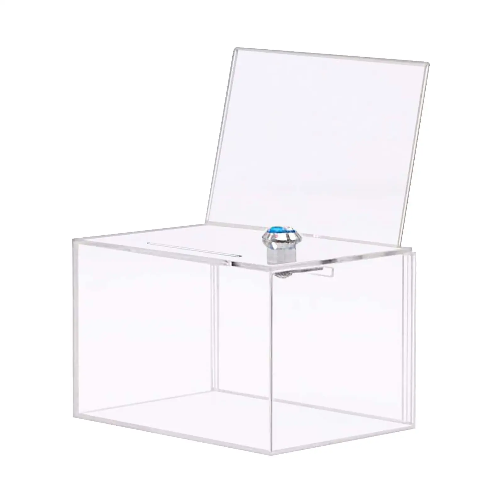 Acrylic Donation Case Clear with Lock Collecting Opinion Raffle Ticket Box Raffle Box for Business Reception Community Events