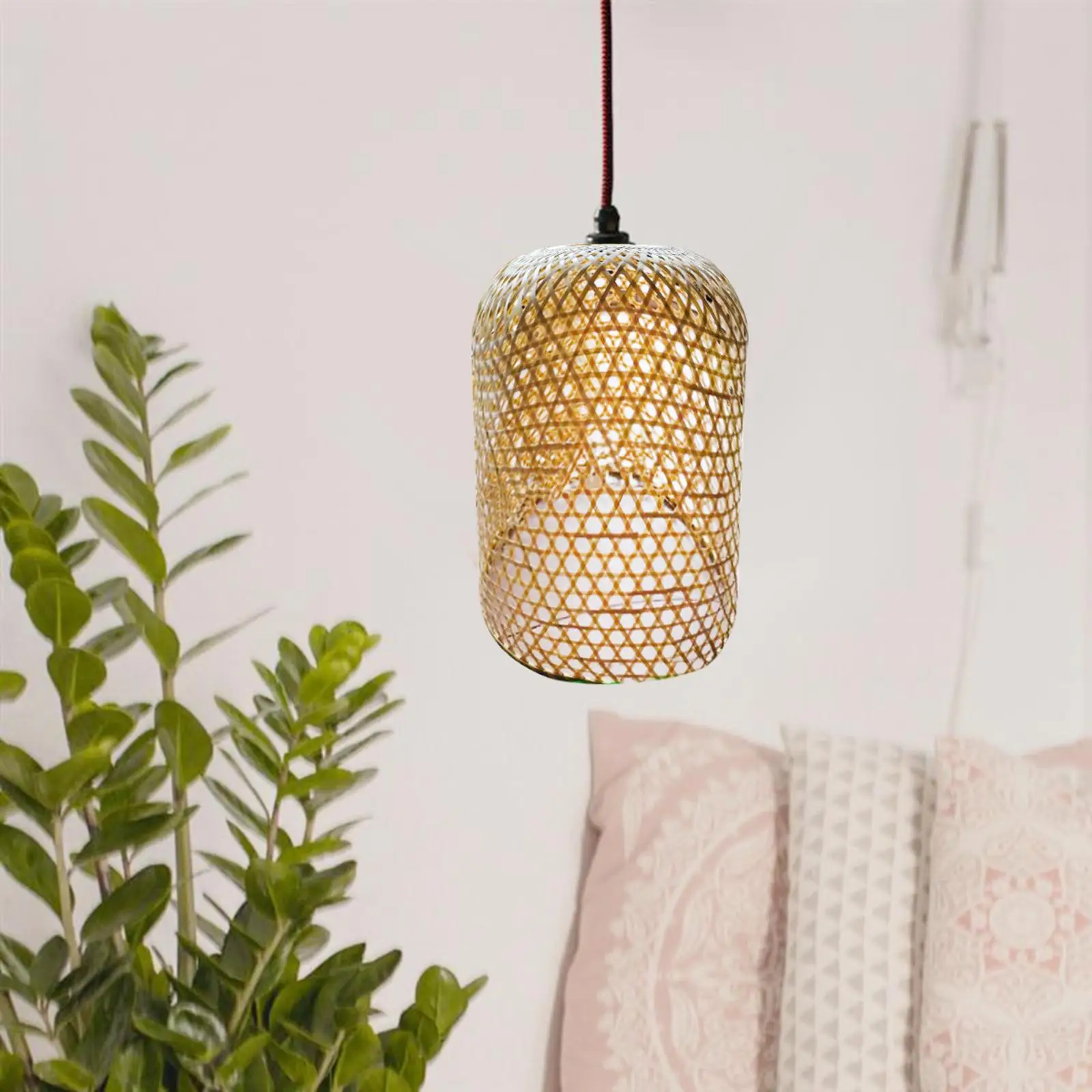 Weaving Bamboo Lamp Shade Crafts Decorative Lantern Ornament Lampshade Lamp Accessory for Hotel Cafe Farm Decor