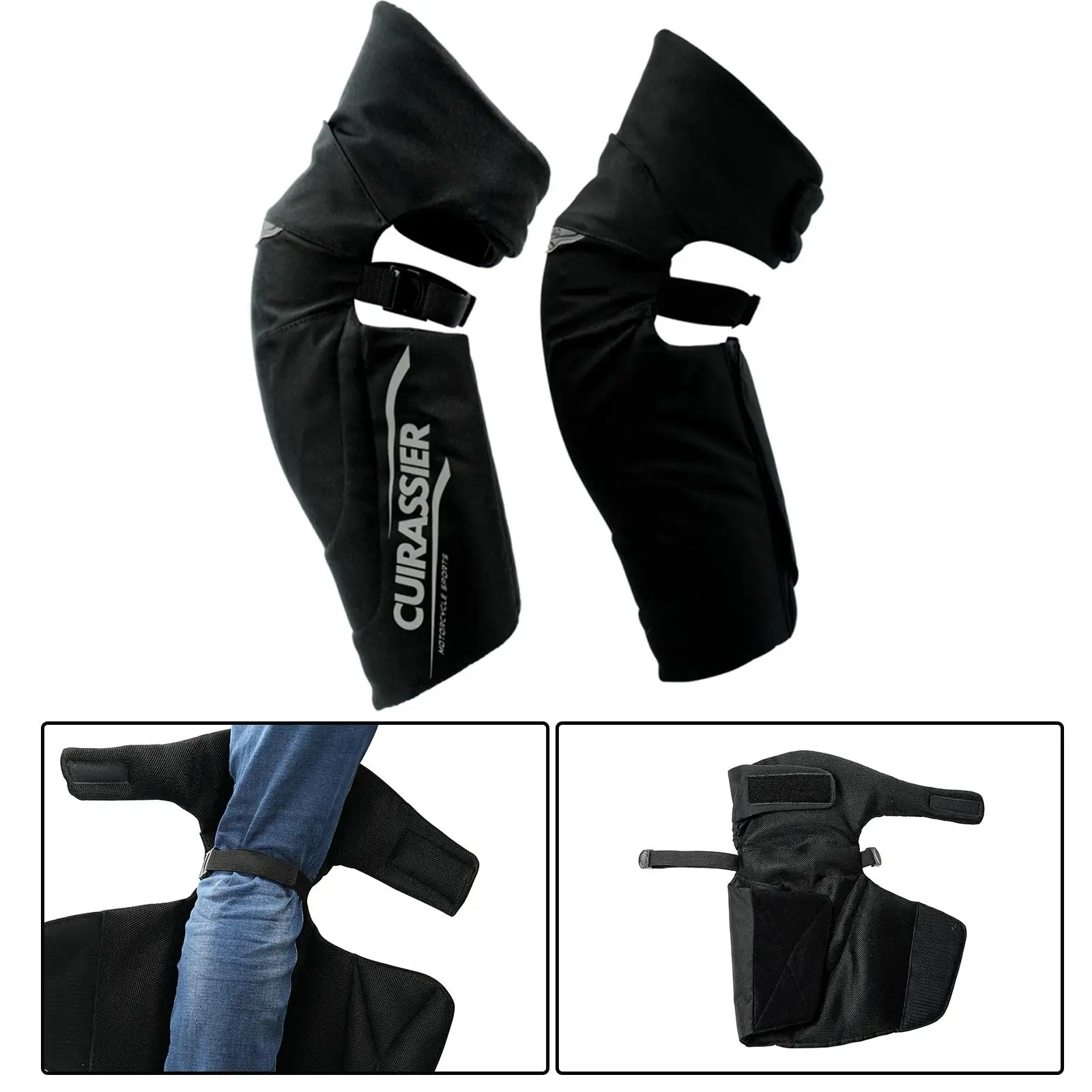 Motorcycle Knee Pads Knee Guards Cotton Padded Oxford Cloth Adjustable Strap Leggings Covers Protector Fits for Motocross Riding