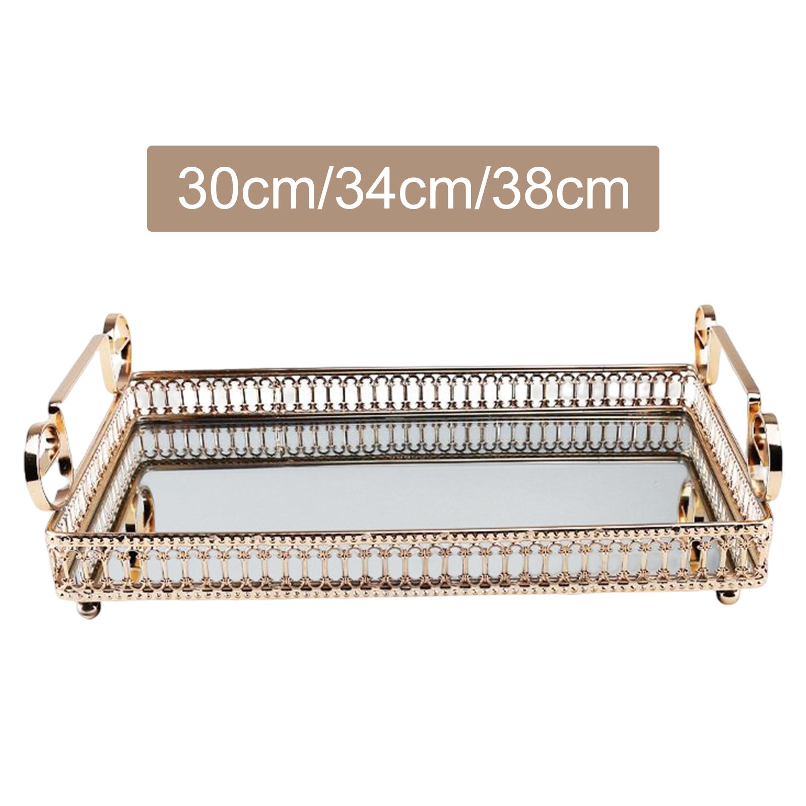 Household Mirror Serving Tray Rectangle Fruit Plate Display Storage Storage Platters for Chocolate Coffee Sundries Snacks Lunch