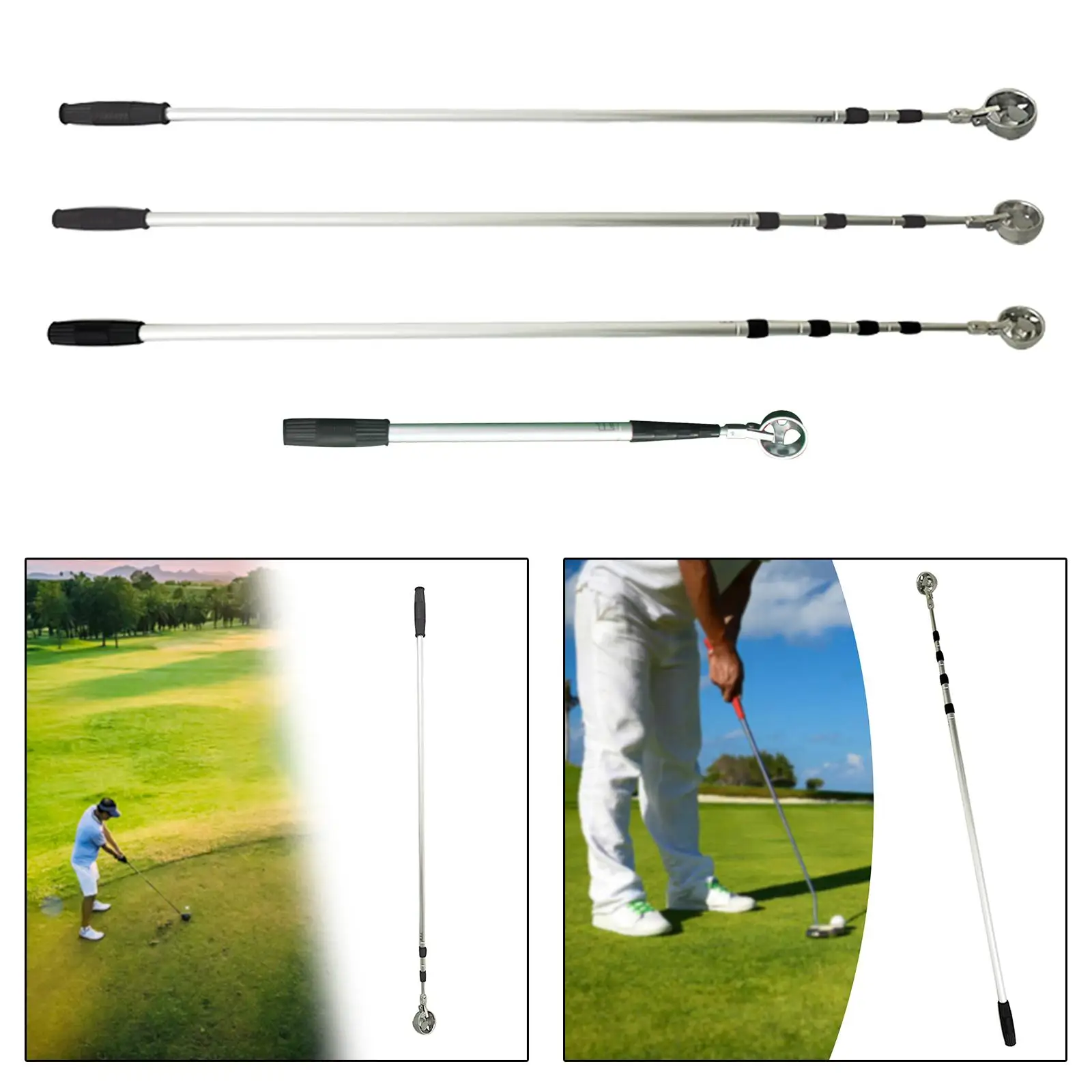 Golf Ball Retriever, Easy Pickup Ball Retriever Tool Golf Grabber Golf Ball Picker Aluminum Alloy Claw Tool Golf Gift for Men