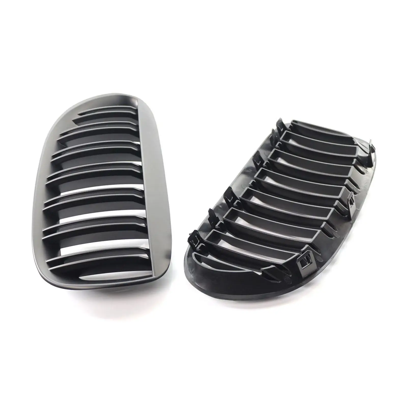 Black Double Slats Front Grille Mesh Grill Replacement for  E6