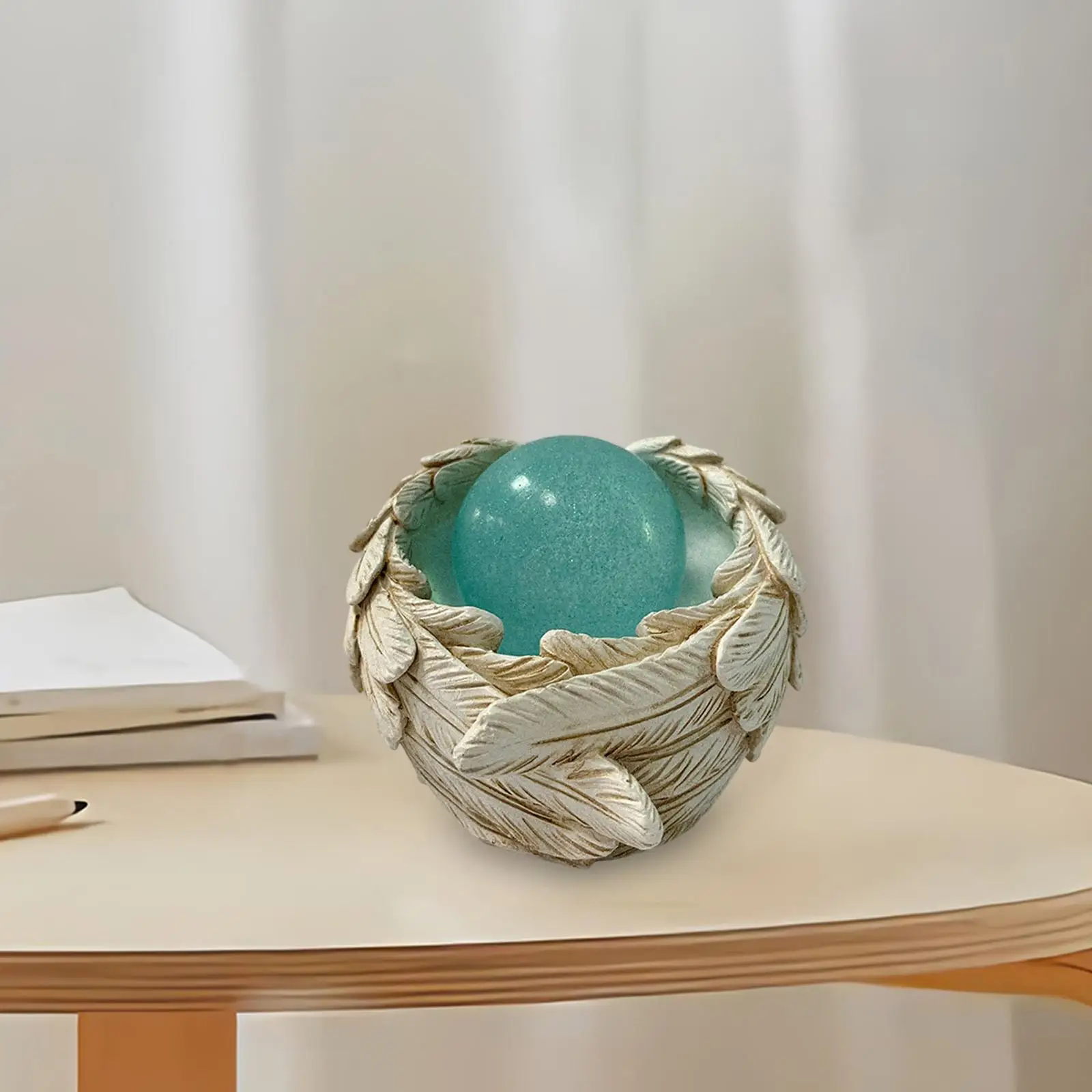 Resin Light up Angel  Ball Figurine Crafts  Heart Shaped for Bookshelf Desktop Home Table Decor