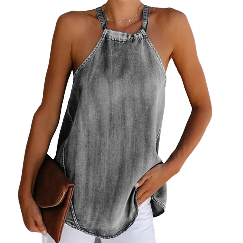 Mulheres Halter Tank Top Correias De Espaguete