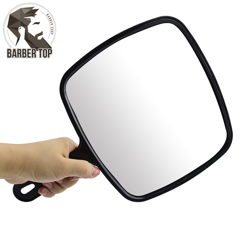 Best of Hairdressing Large Mirror Comfortable Black Handheld Coating Mirror Beauty Makeup Hairdresser Household Looking Glass Reviews & Tips