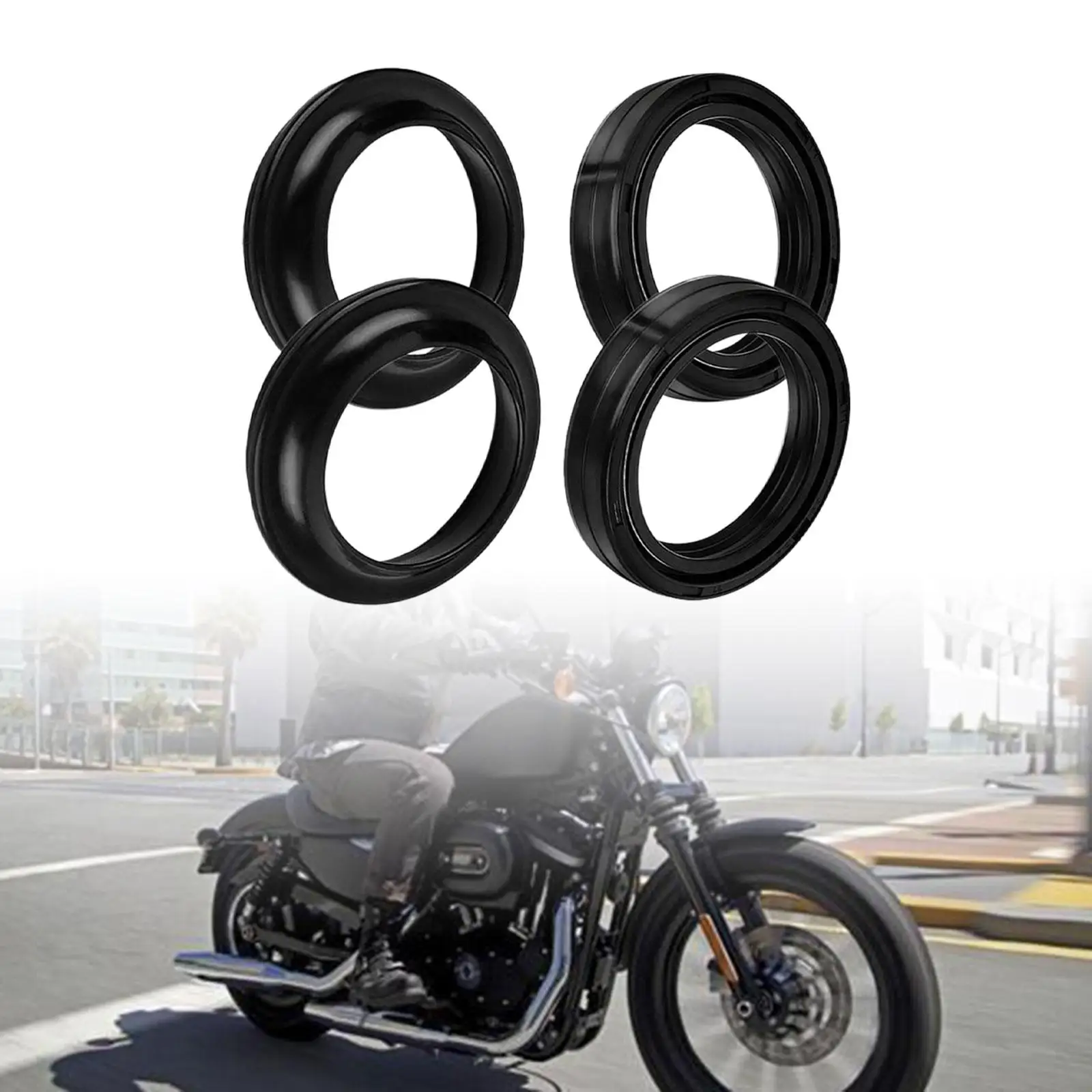 4x Front Fork Oil Seal and Dust Seal Heat Resistance Durable 39x52x11mm for Harley XL883N XL1200L XL1200R Xlh883L Xlh1100