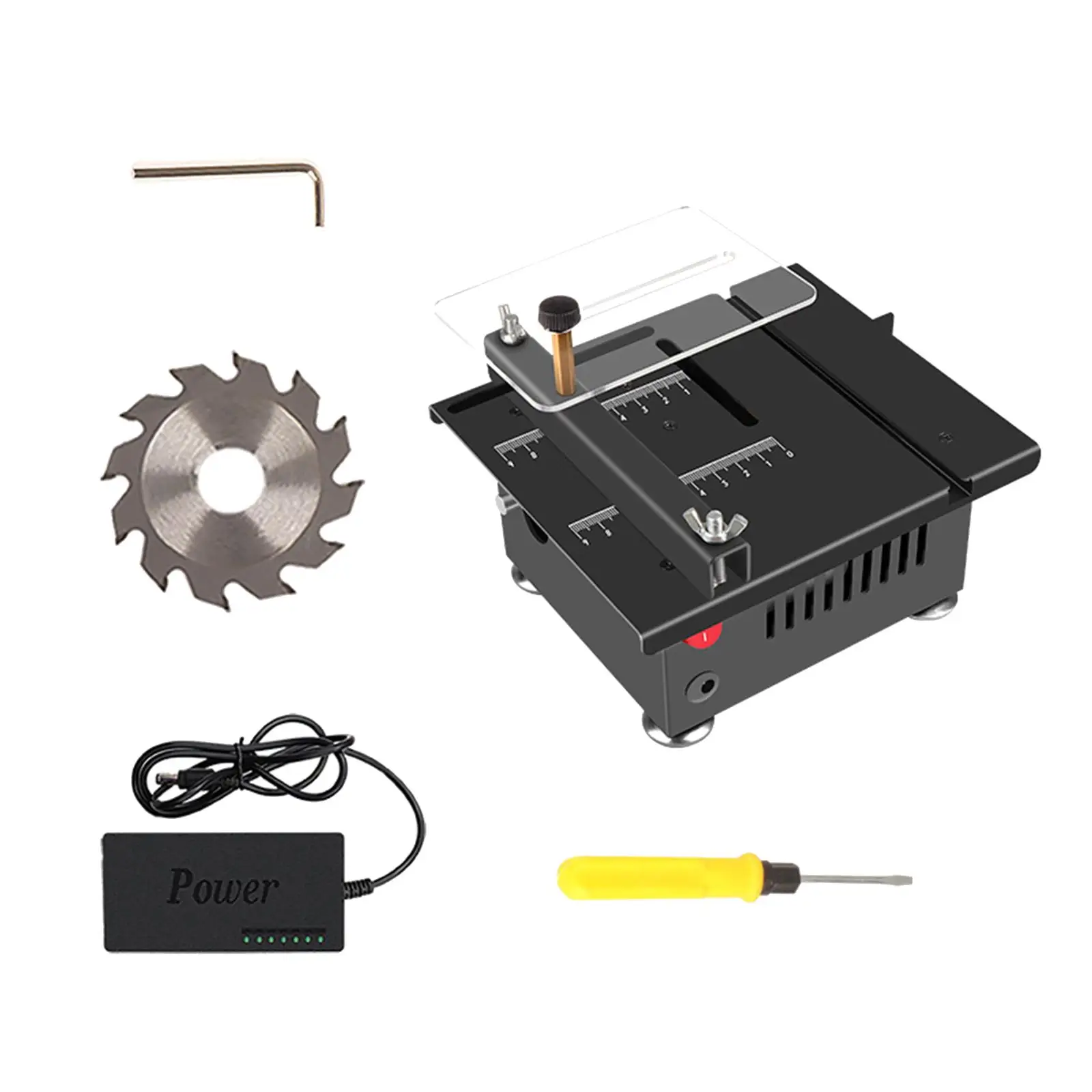 Mini Table Saw Portable Tabletop Saw for Wood Cutting DIY Crafts Wooden Craft Workshop Small Woodworking Projects US Adapter