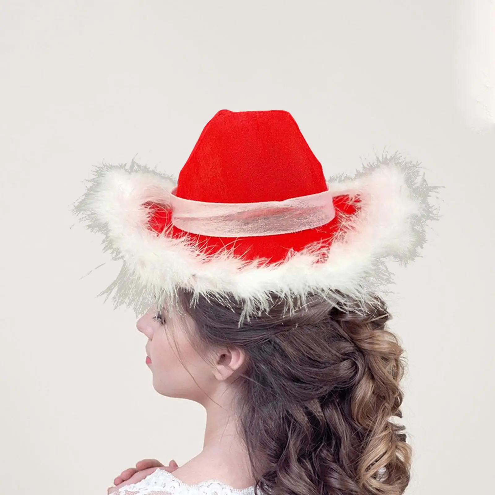 Cowgirl Hat Western Cowboy Hat Cap for Christmas Holiday Costume Theme Party Santa Claus