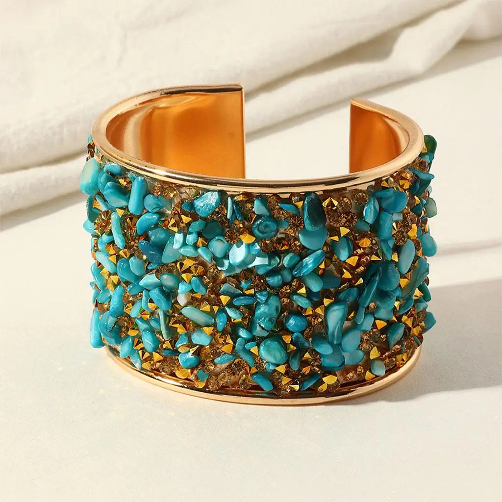 Rhinestone Bracelets ,Woman Bangle Ethnic Jewelry Colorful Round, Creative Vintage ,for Wedding  Gift Party