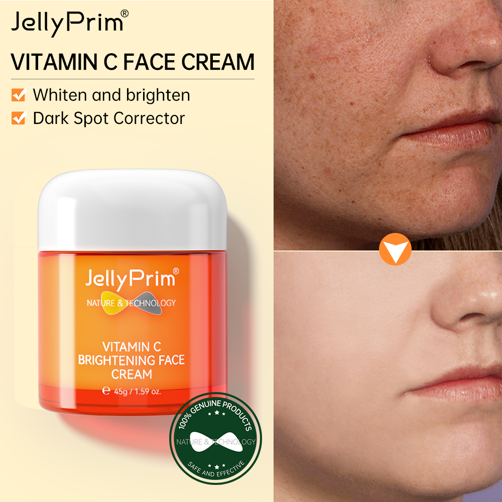 Best of Jellyprim Vitamin C Face Cream Whitening Cream For Dark Skin Remove Spots Acne Marks Skincare Niacinamide Brightening Anit-Aging Reviews & Tips