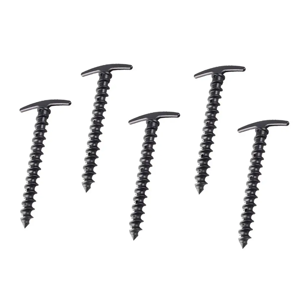 Plastic Ground Anchors Tent Nails For Tent Camping 5pcs Black