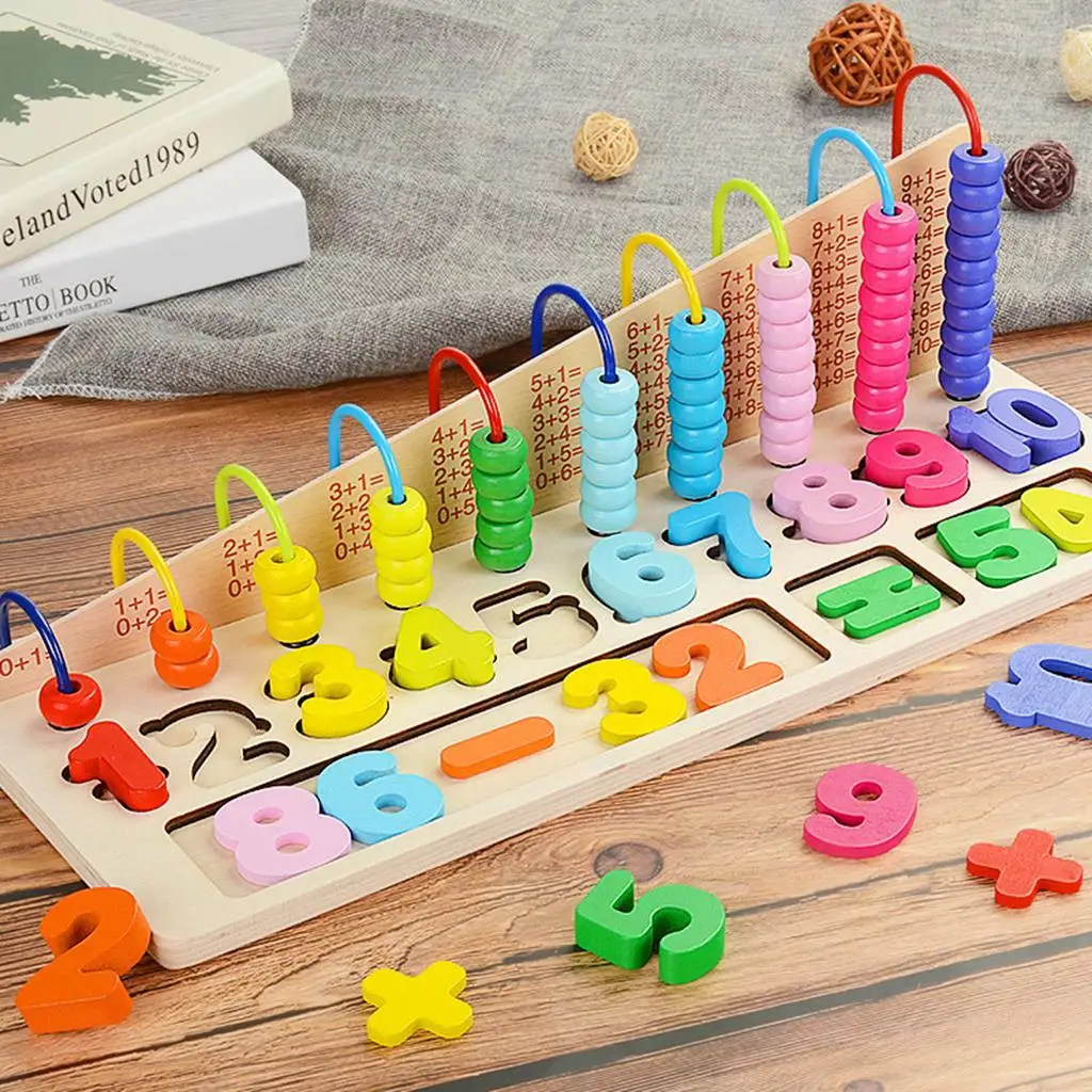 Wooden 10 Rods Arch Mathematics Calculating  Arithmetic Learning  Preschool Math Toy