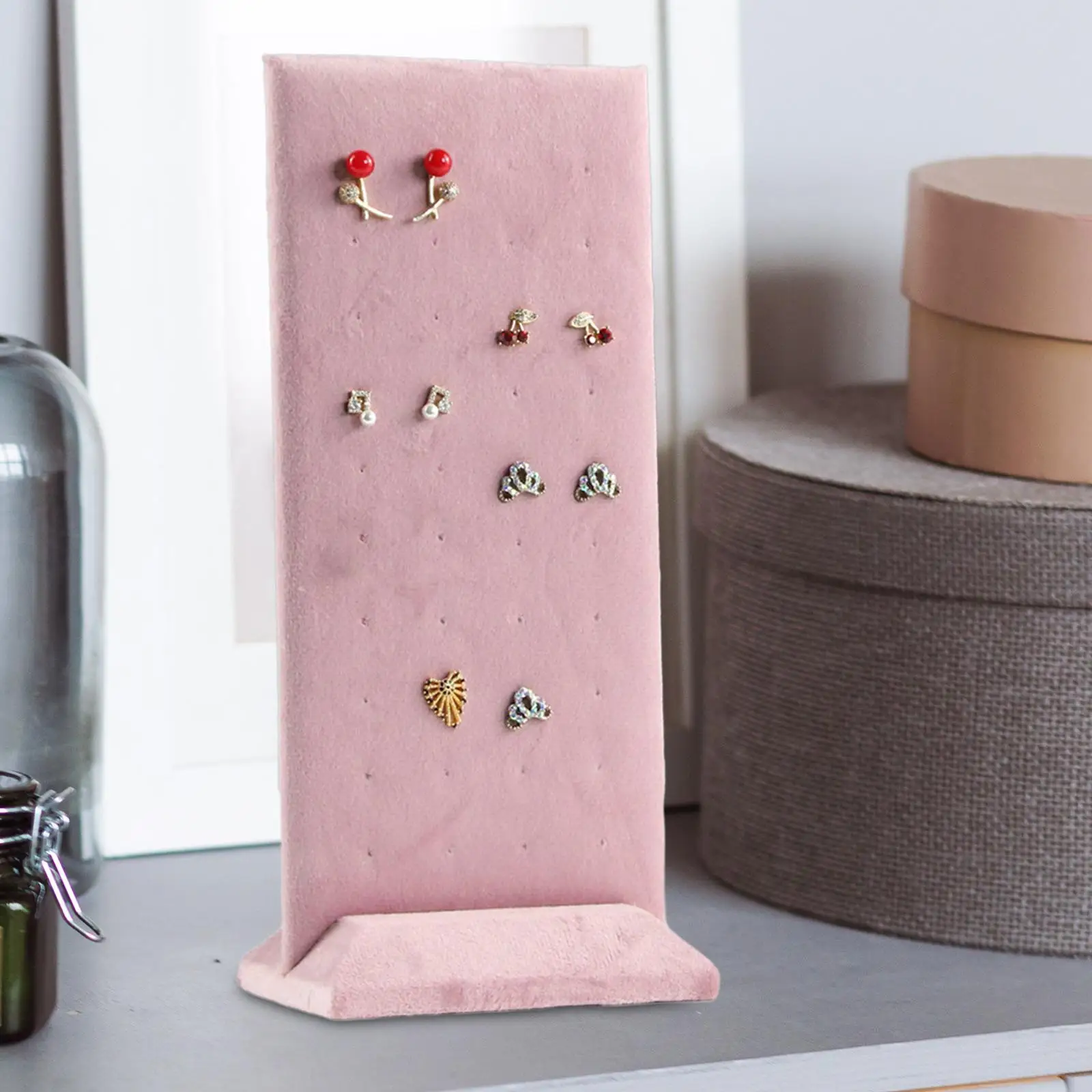 Ear Stud Stand Portable Show Rack 40 Holes Showcase Earring Holder for Cabinets Bedrooms Retail Stores Tabletops Dressing Tables