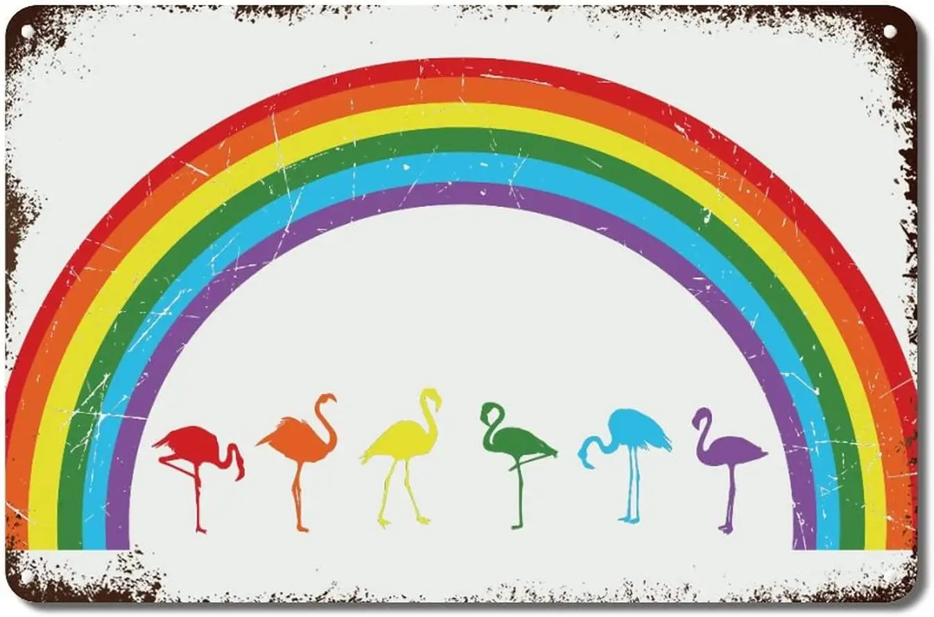 Гей Гордость июня подарок лесбийская металлическая стена искусственная  гордость Фламинго Ретро винтажный настенный знак гордость | AliExpress