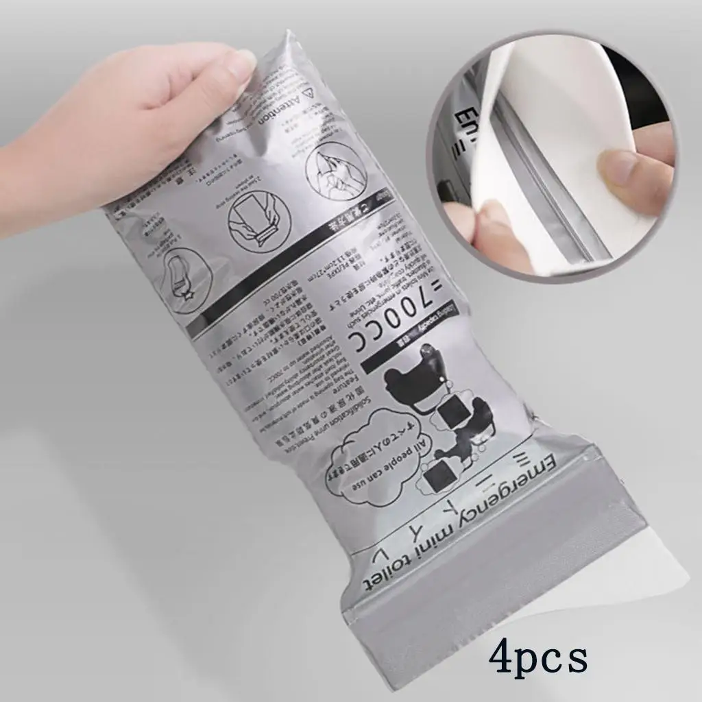 4Pieces Disposable Urine Bags Portable Leakproof Toilet Urine Bag Car Vomit Bag for Outdoor Emergency Unisex Kids