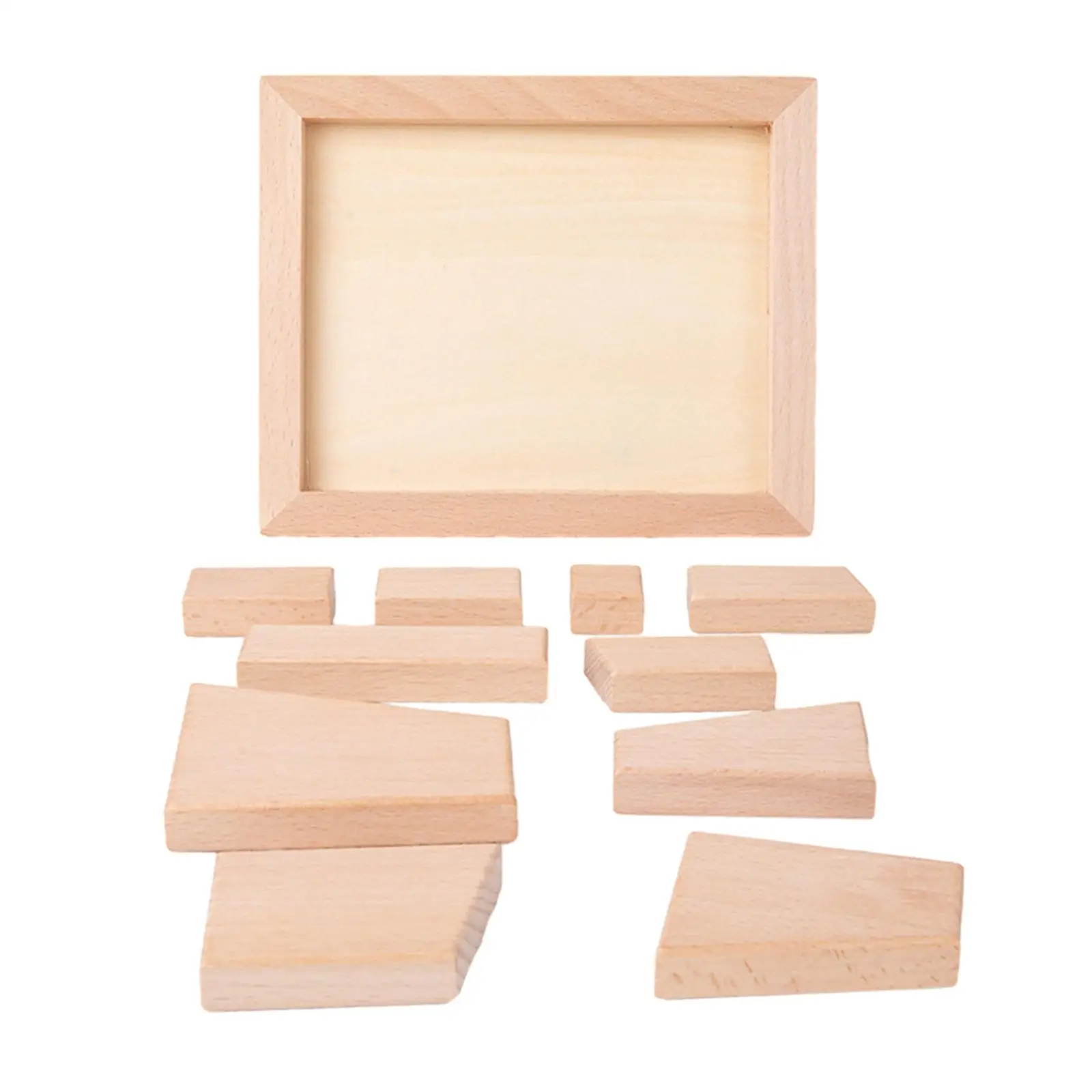 Wooden Geometric Tangram, Montessori Toys, Teaching Material for Children Boys Kids