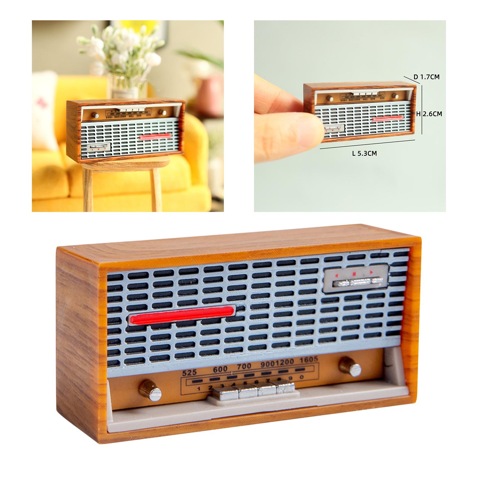 Miniature Radio Cassette Record Player for 1:8 Dollhouse Decoration Toys