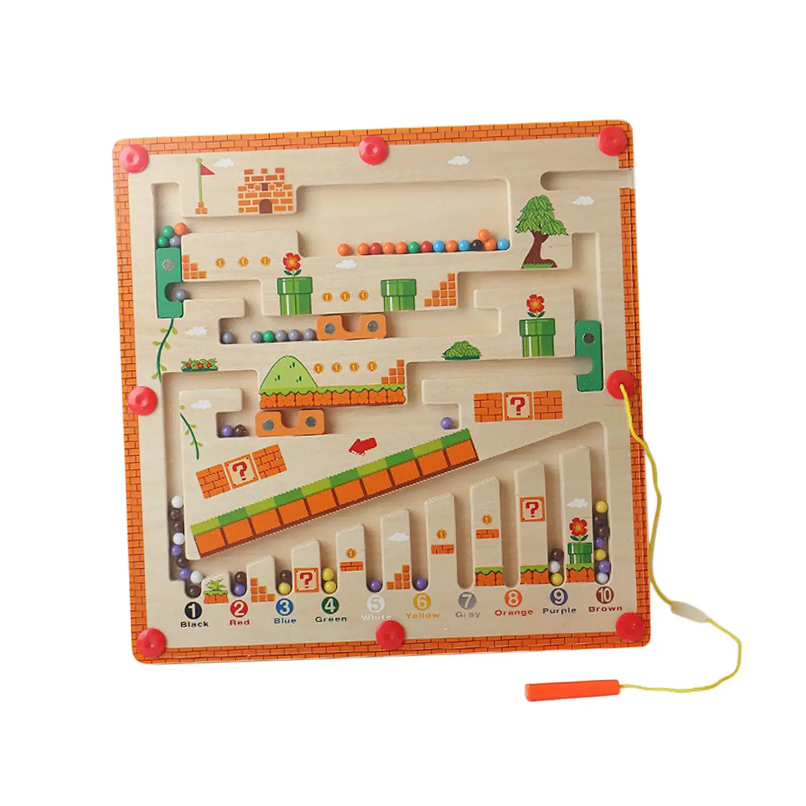 Wooden Magnetic Maze Board Fine Motor Skills Toys Development Montessori Toy for Kids Girls Boys Toddlers Birthday Gift