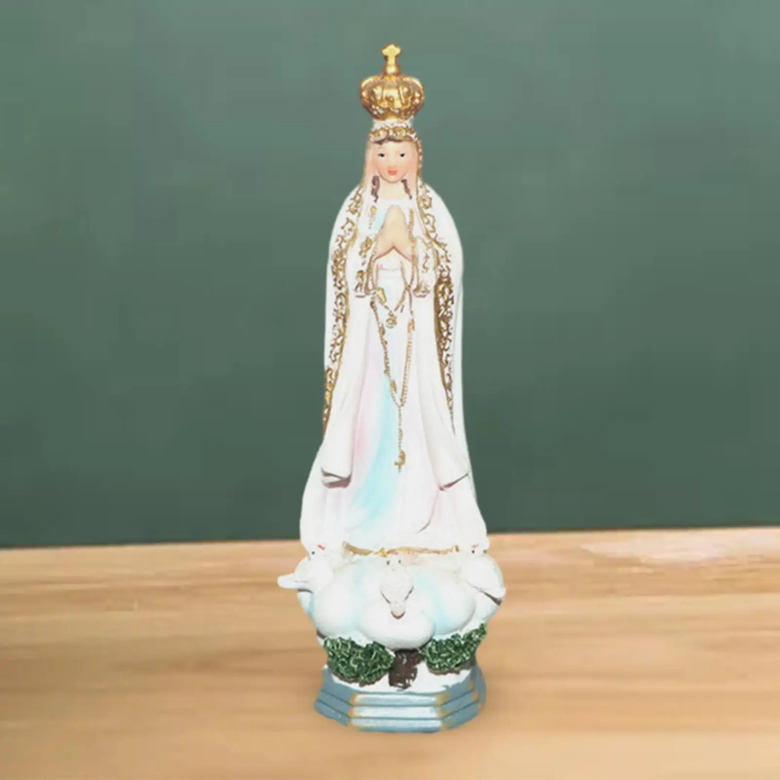 Mother Mary Figurine Holy Statue Ornament for Bedroom Tabletop Living Room