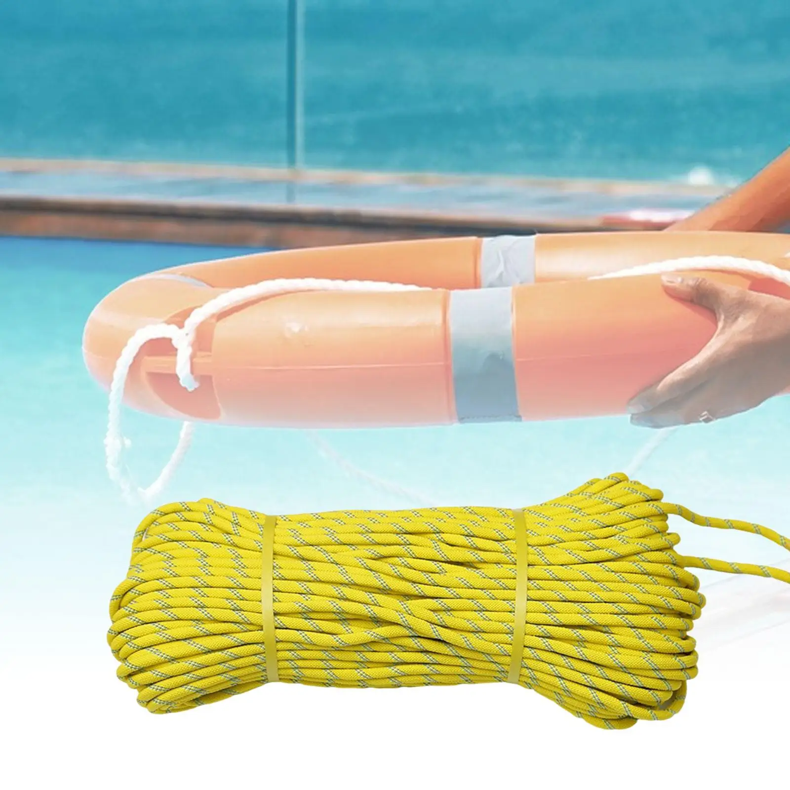 30M Floating Rope Accessory Flotation Device High Visibility Throwable Rope for Yacht Sailing Swimming Kayaking Outdoor Rafting