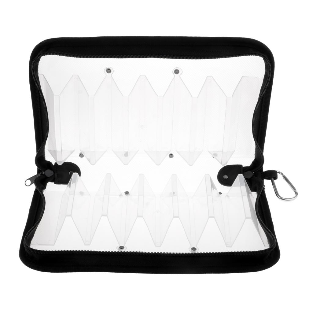 Clear Waterproof Squid Jigs Bag Tackle Durable Case 12 Compartment Accessary