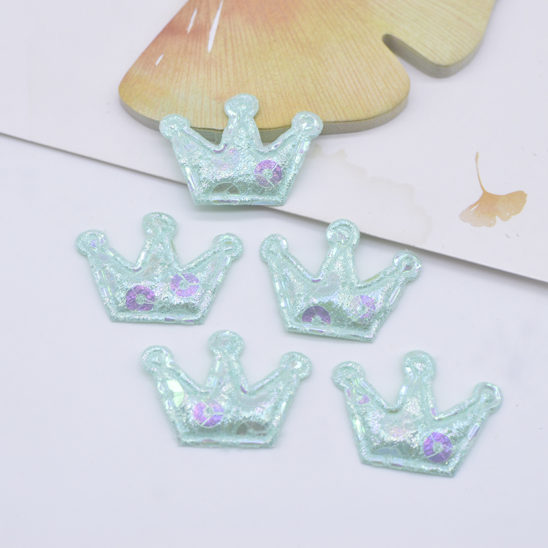 100pcs 28*20mm bling Crown Applique gepolsterte Patches für DIY Kopf bedeckung Haars pangen Dekor Kleidung Hut Handwerk Näh zubehör – Detail 4